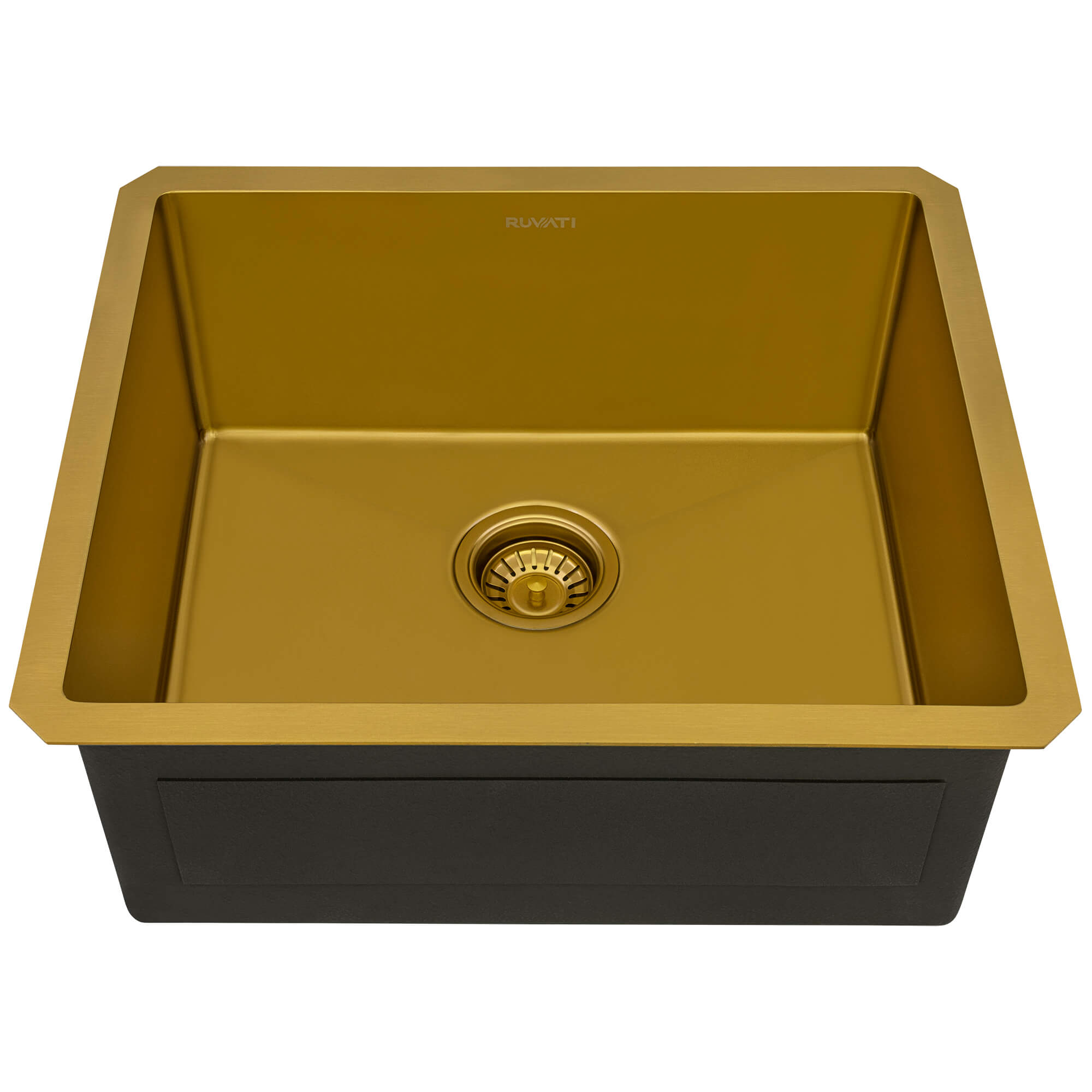 Alternative View of Ruvati Terraza 21-inch Polished Brass Matte Gold Stainless Steel Undermount Bar Prep Kitchen Sink 16 Gauge Rounded Corners Single Bowl, 16, Matte Gold Satin Brass, RVH7121GG