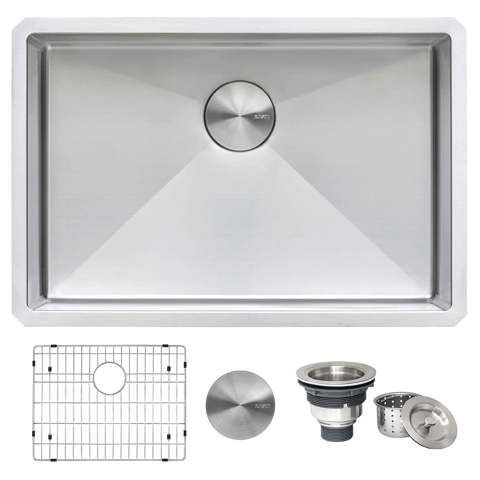 Alternate Image for Ruvati Gravena 27" Undermount Stainless Steel Kitchen Sink, 16 Gauge, Rounded Corners, RVH7127