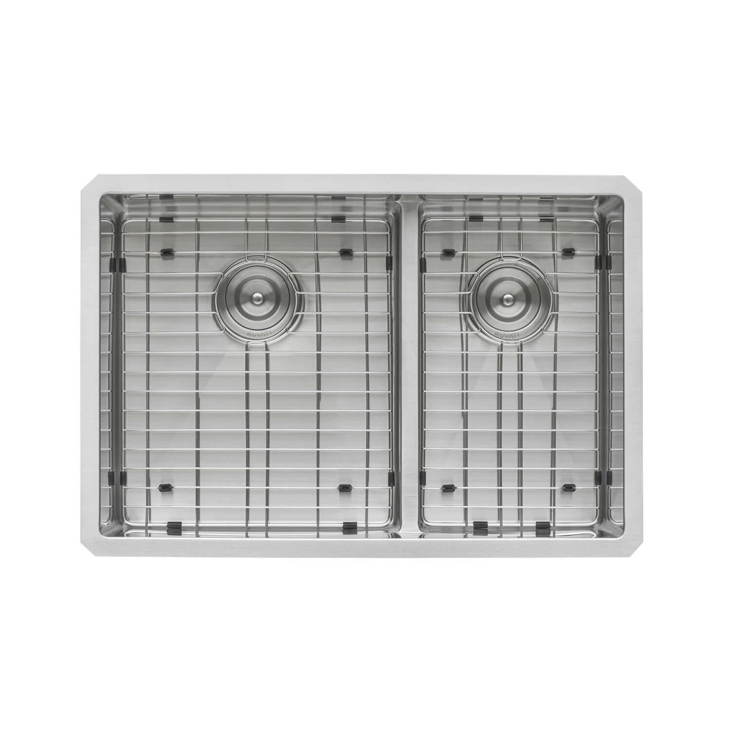 Alternate Image for Ruvati Urbana 28" Undermount Stainless Steel Kitchen Sink, 60/40 Low Divide Double Bowl, 16 Gauge, Rounded Corners, RVH7255