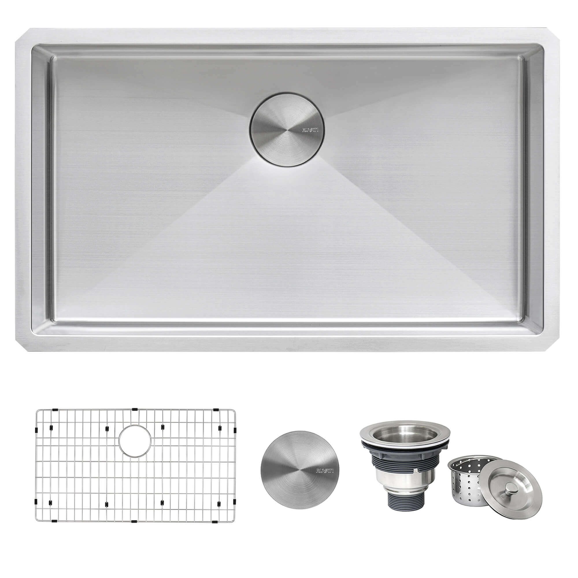 Alternate Image for Ruvati Gravena 30" Undermount Stainless Steel Kitchen Sink, 16 Gauge, Rounded Corners, RVH7300