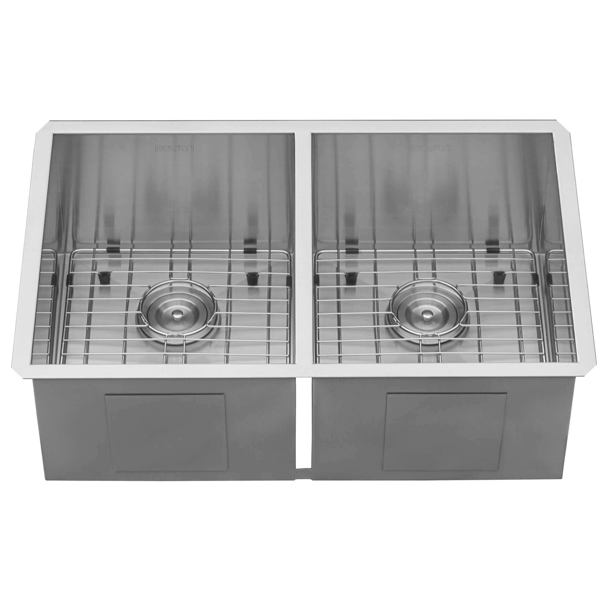 Alternate Image for Ruvati Nesta 30" Undermount Stainless Steel Kitchen Sink, 50/50 Double Bowl, 16 Gauge, Zero Radius, RVH7350