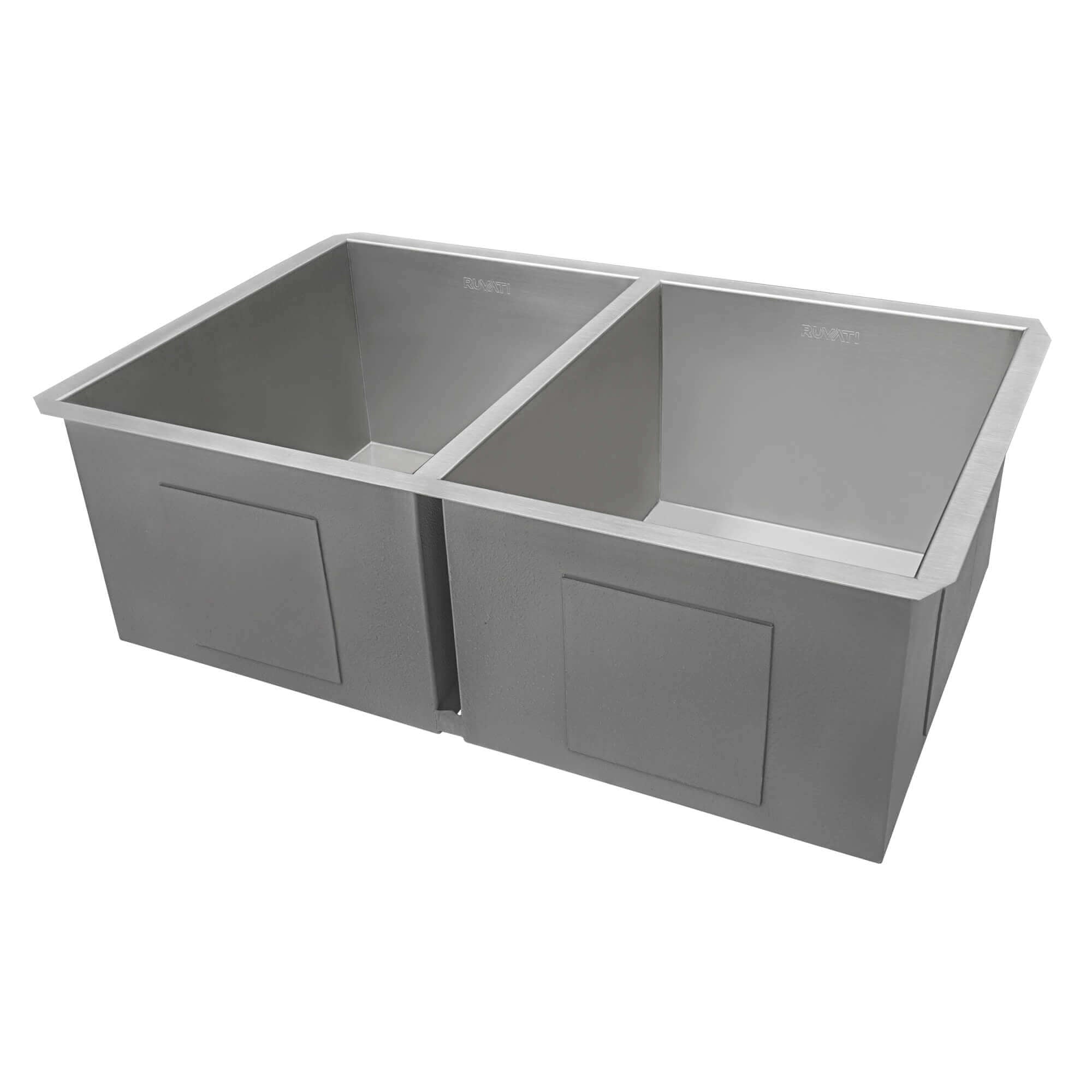 Alternate Image for Ruvati Nesta 30" Undermount Stainless Steel Kitchen Sink, 50/50 Double Bowl, 16 Gauge, Zero Radius, RVH7350