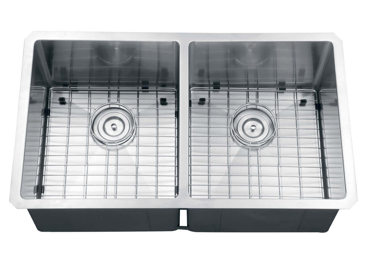 Alternate Image for Ruvati Gravena 32" Undermount Stainless Steel Kitchen Sink, 50/50 Double Bowl, 16 Gauge, Rounded Corners, RVH7401