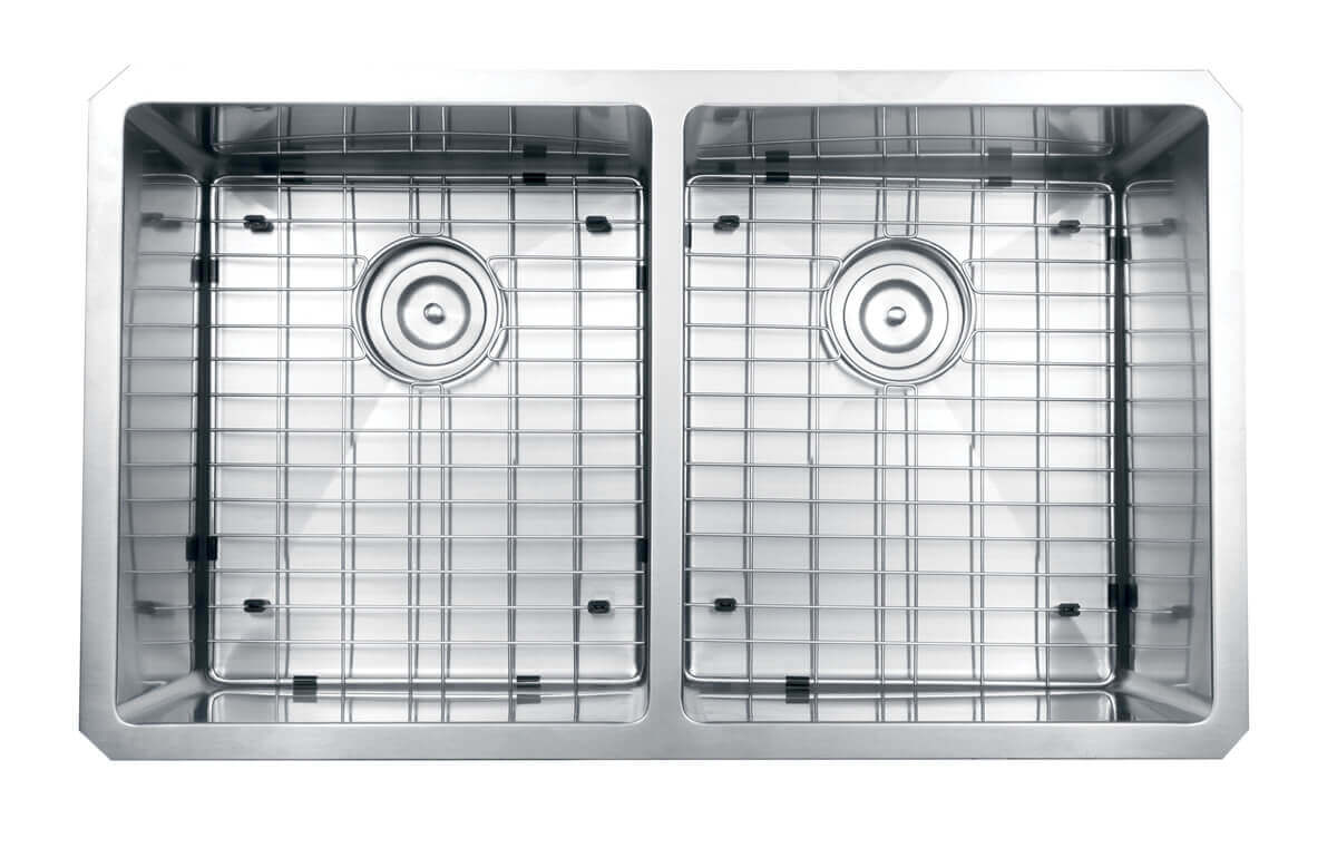 Alternate Image for Ruvati Gravena 32" Undermount Stainless Steel Kitchen Sink, 50/50 Double Bowl, 16 Gauge, Rounded Corners, RVH7401