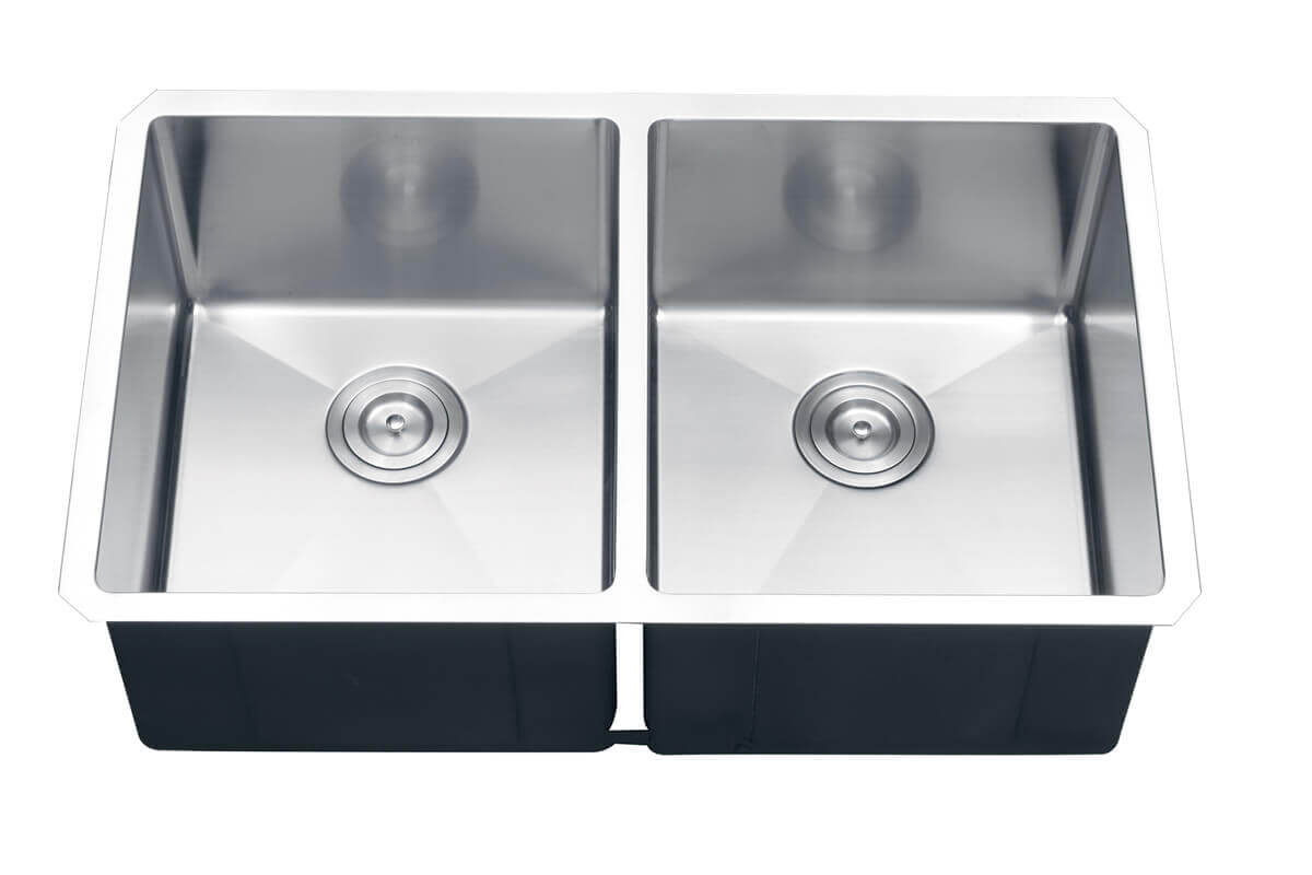 Alternate Image for Ruvati Gravena 32" Undermount Stainless Steel Kitchen Sink, 50/50 Double Bowl, 16 Gauge, Rounded Corners, RVH7401
