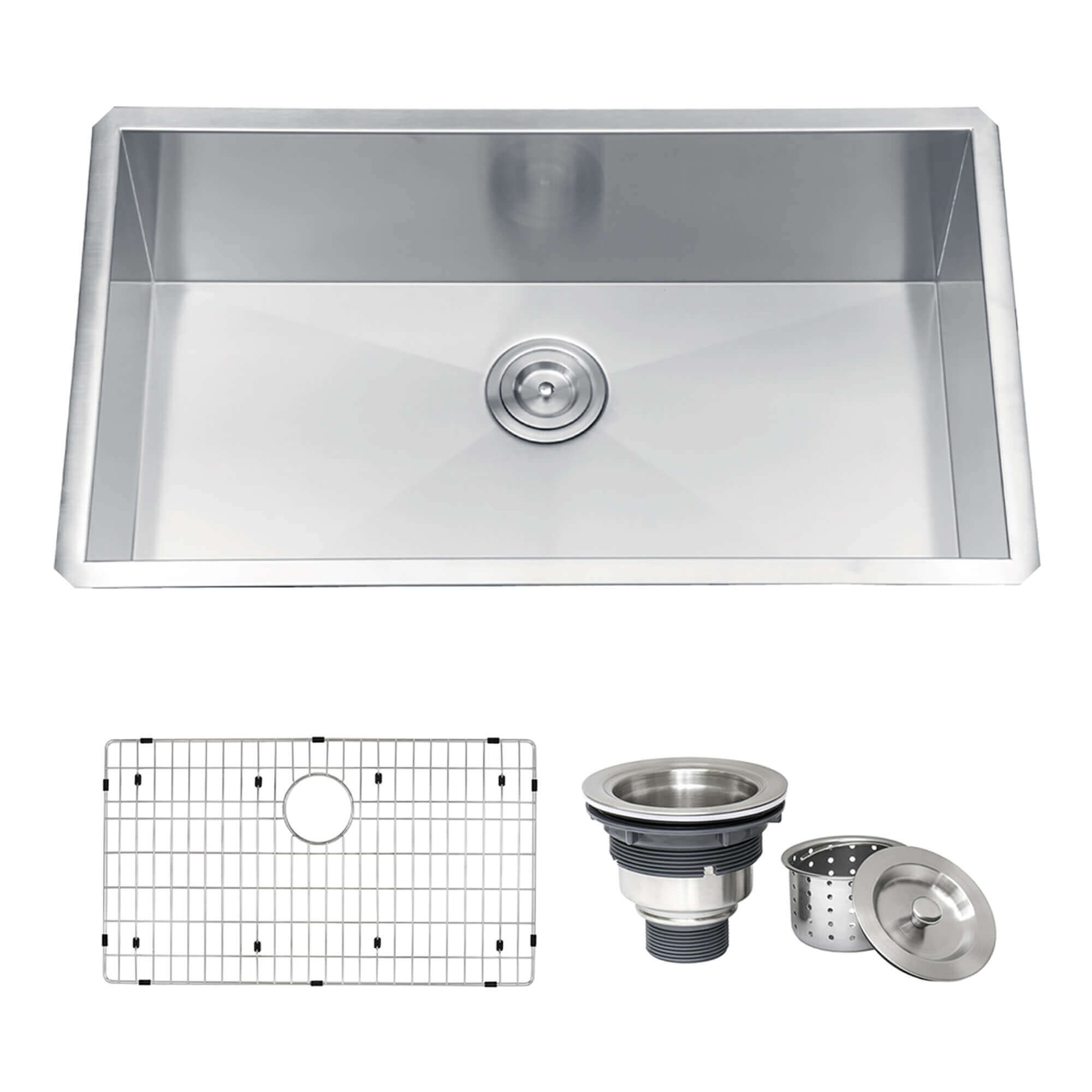 Alternate Image for Ruvati Nesta 32" Undermount Stainless Steel Kitchen Sink, 16 Gauge, Zero Radius, RVH7405