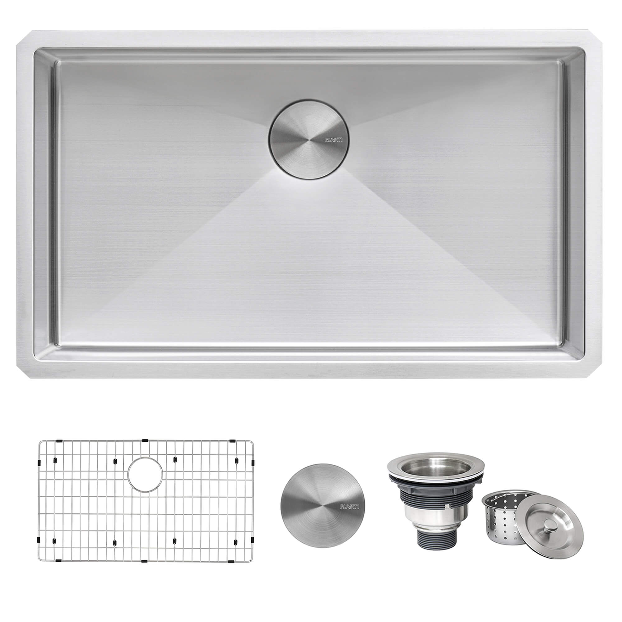 Alternative View of Ruvati Gravena 35" Undermount Stainless Steel Kitchen Sink, 16 Gauge, Rounded Corners, RVH7466