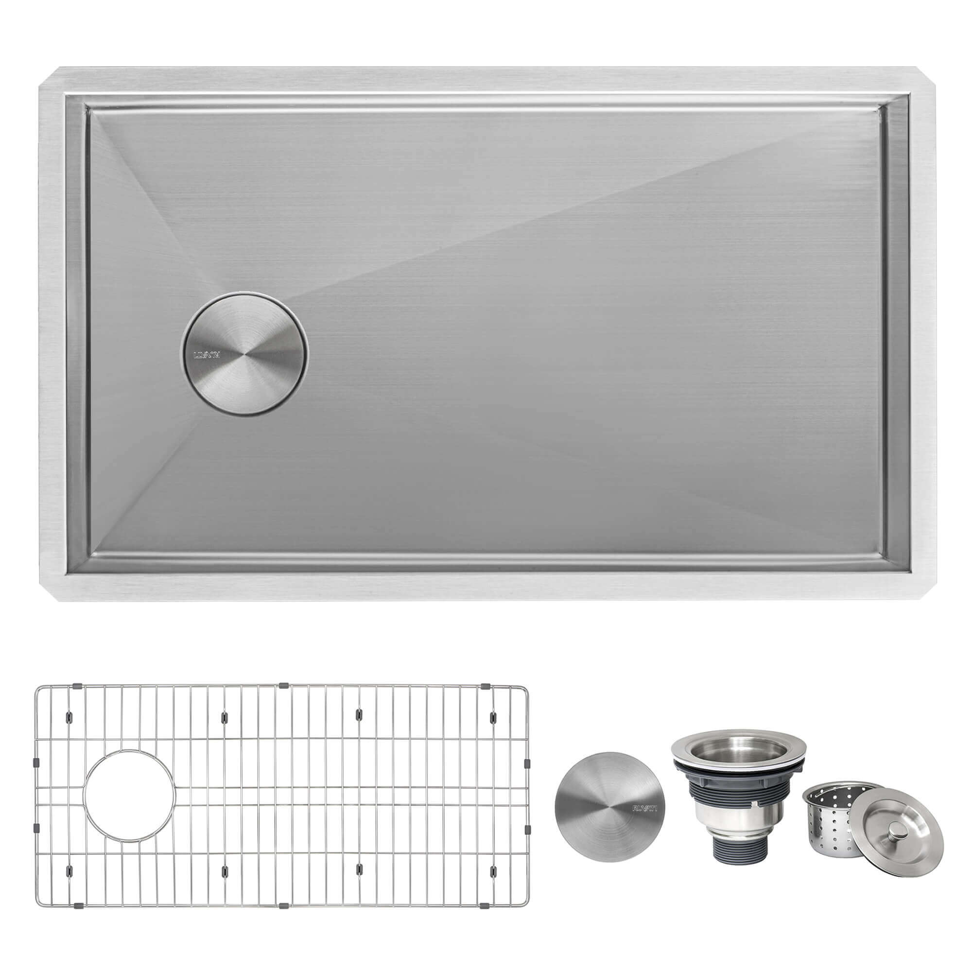 Alternate Image for Ruvati Tribeca 32" Slope Bottom Offset Drain Reversible Undermount Stainless Steel Kitchen Sink, 16 Gauge, RVH7490