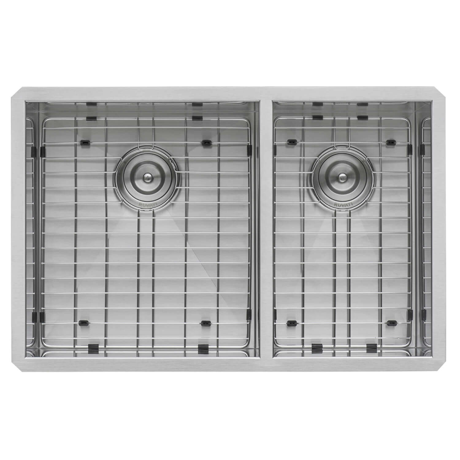 Alternate Image for Ruvati Nesta 32" Undermount Stainless Steel Kitchen Sink, 60/40 Double Bowl, 16 Gauge, Zero Radius, RVH7515