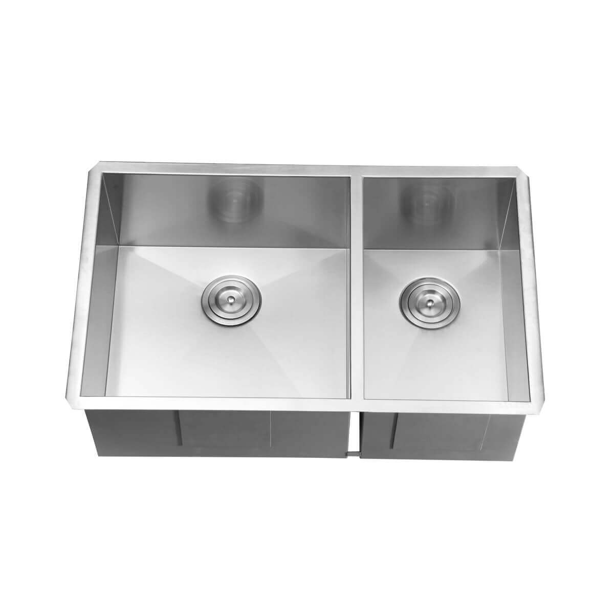 Alternate Image for Ruvati Nesta 32" Undermount Stainless Steel Kitchen Sink, 60/40 Double Bowl, 16 Gauge, Zero Radius, RVH7515