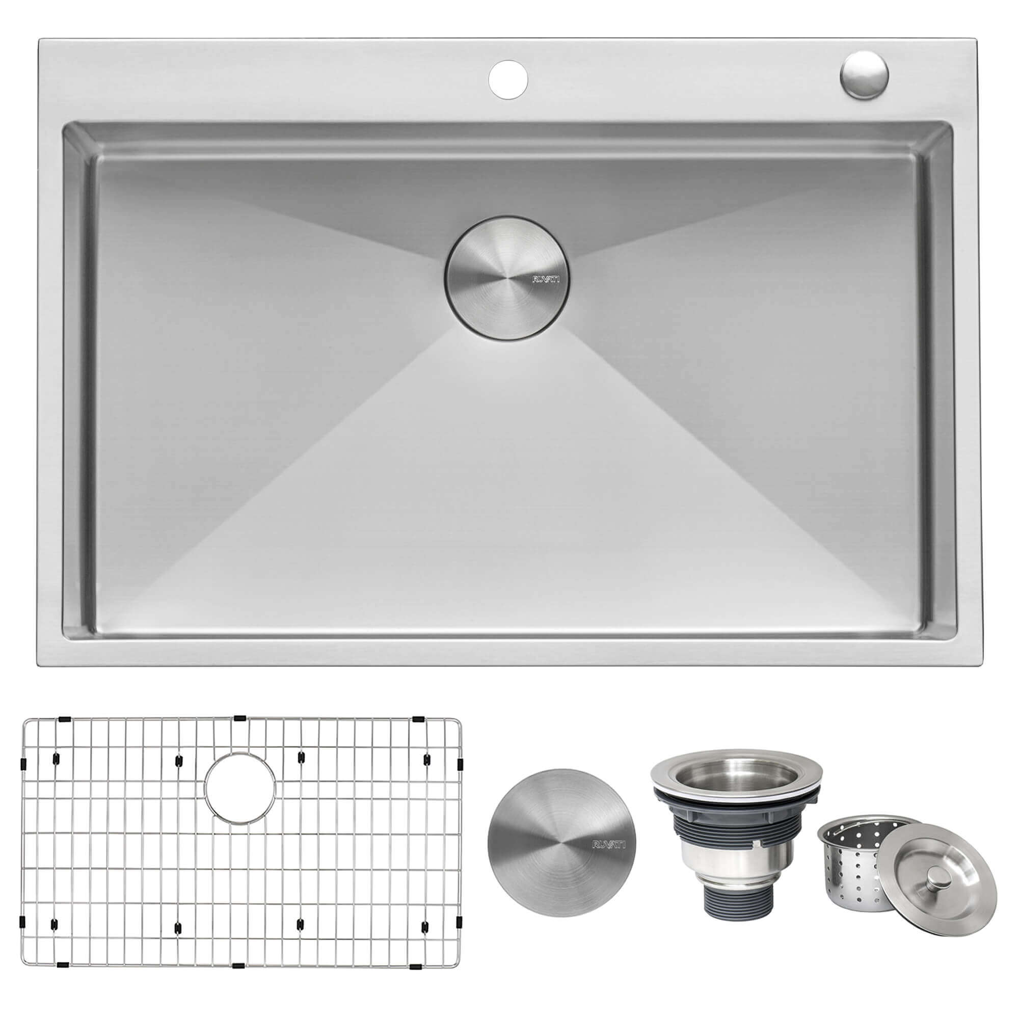 Alternate Image for Ruvati Tirana Pro 33" Stainless Steel Kitchen Sink, 16 Gauge, Rounded Corners, RVH8005