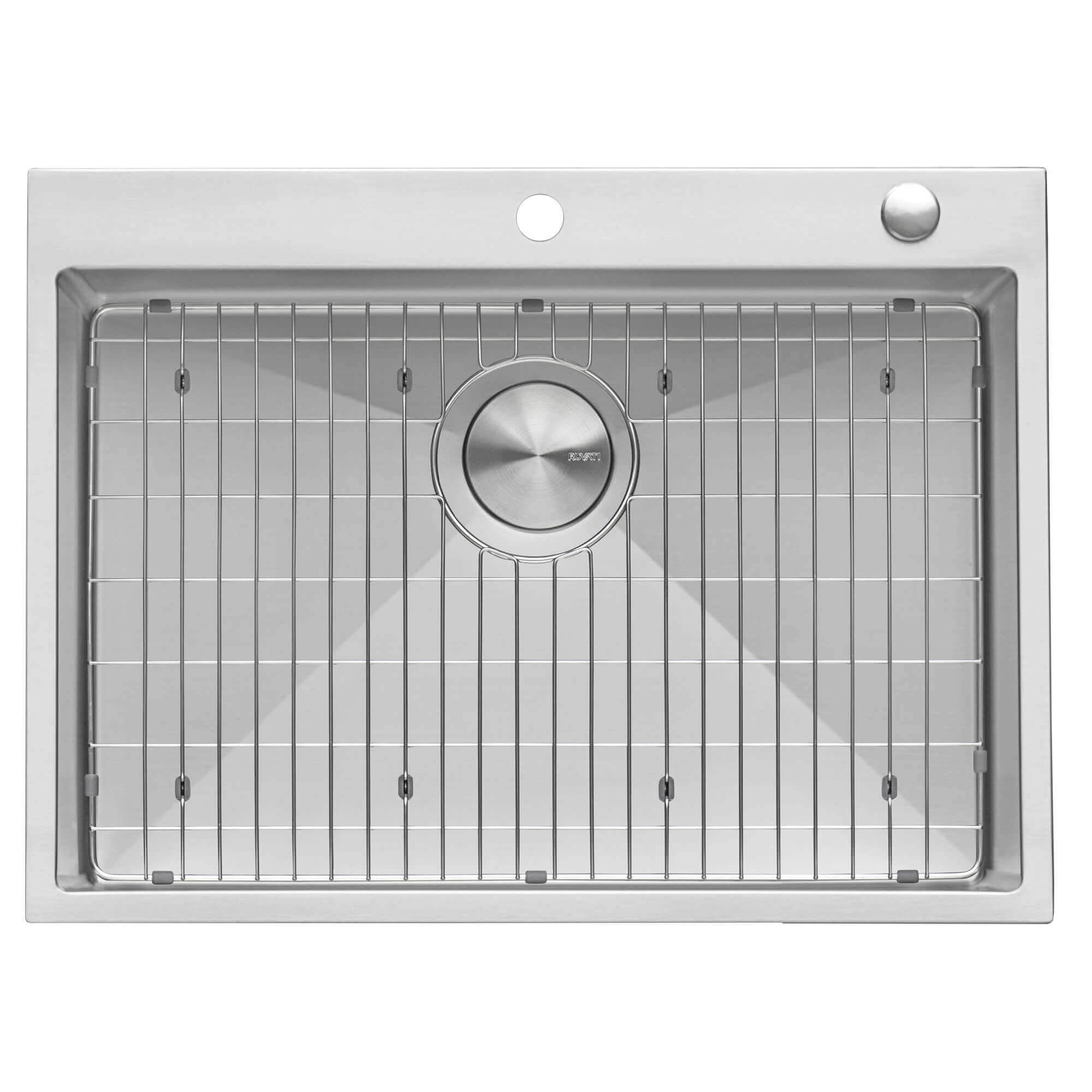 Alternate Image for Ruvati Tirana Pro 27 x 20 inch Drop-in 16 Gauge Stainless Steel Rounded Corners Topmount Kitchen Sink Single Bowl, 16, RVH8017