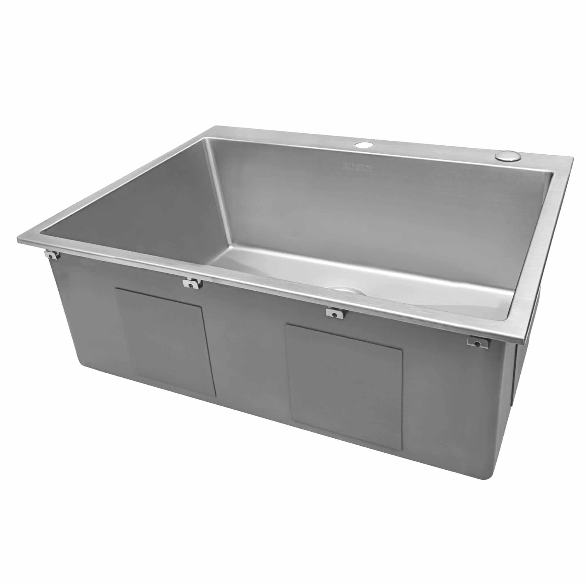 Alternate Image for Ruvati Tirana Pro 27 x 20 inch Drop-in 16 Gauge Stainless Steel Rounded Corners Topmount Kitchen Sink Single Bowl, 16, RVH8017