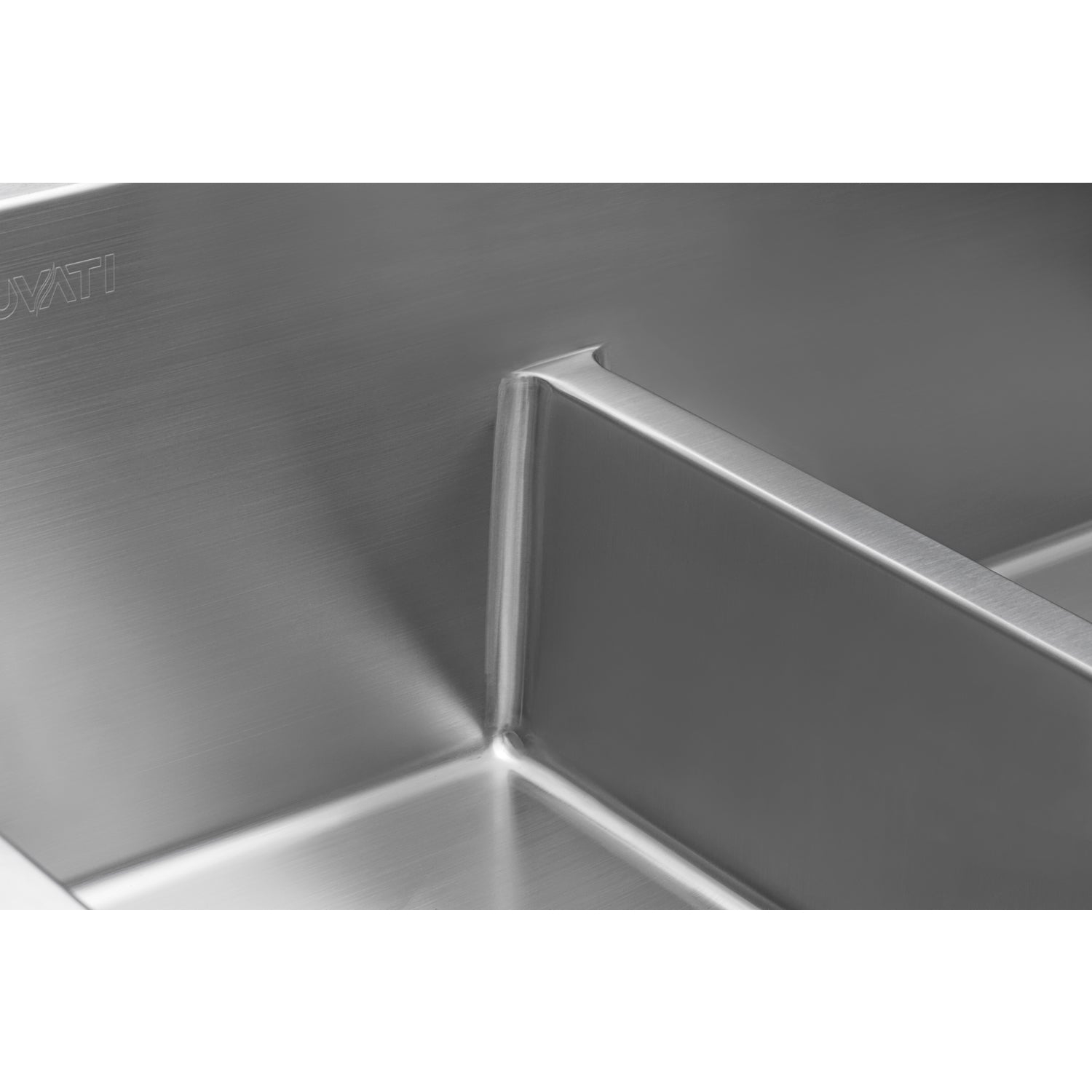 Alternate Image for Ruvati Tirana Pro 33" Stainless Steel Kitchen Sink, 50/50 Double Bowl, 16 Gauge, Rounded Corners, RVH8051