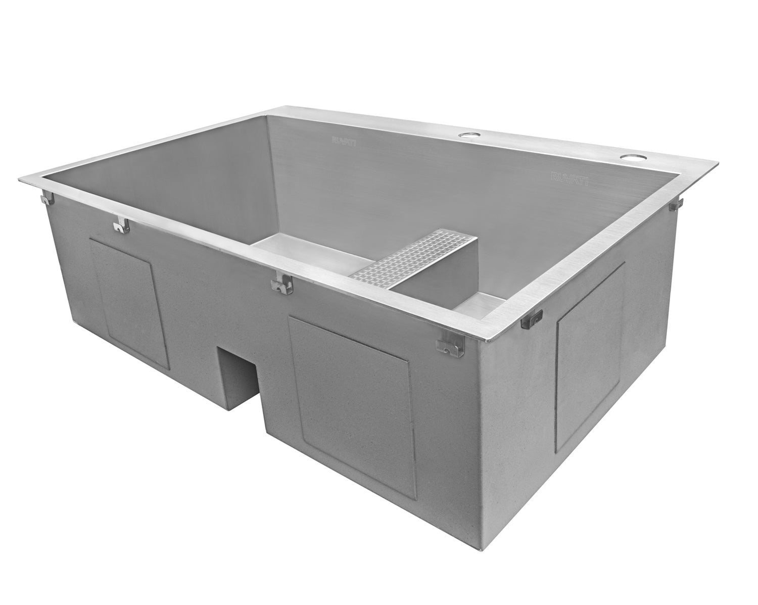 Alternate Image for Ruvati Tirana 33" Drop In Stainless Steel Kitchen Sink, 60/40 Double Bowl, 16 Gauge, Zero Radius, RVH8059
