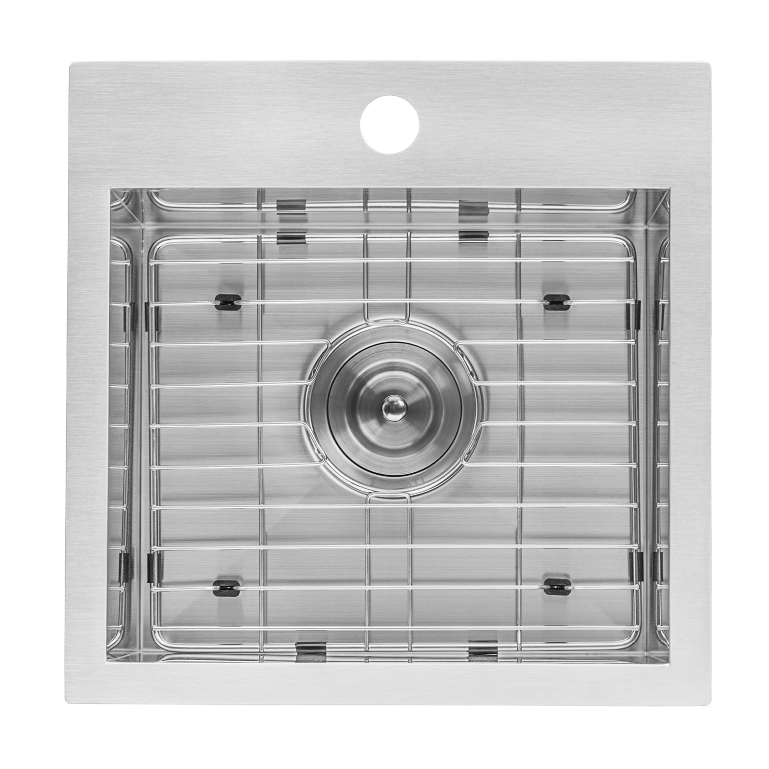 Alternate Image for Ruvati Tirana 15" Square Stainless Steel Bar/Prep Sink, 16 Gauge, RVH8115