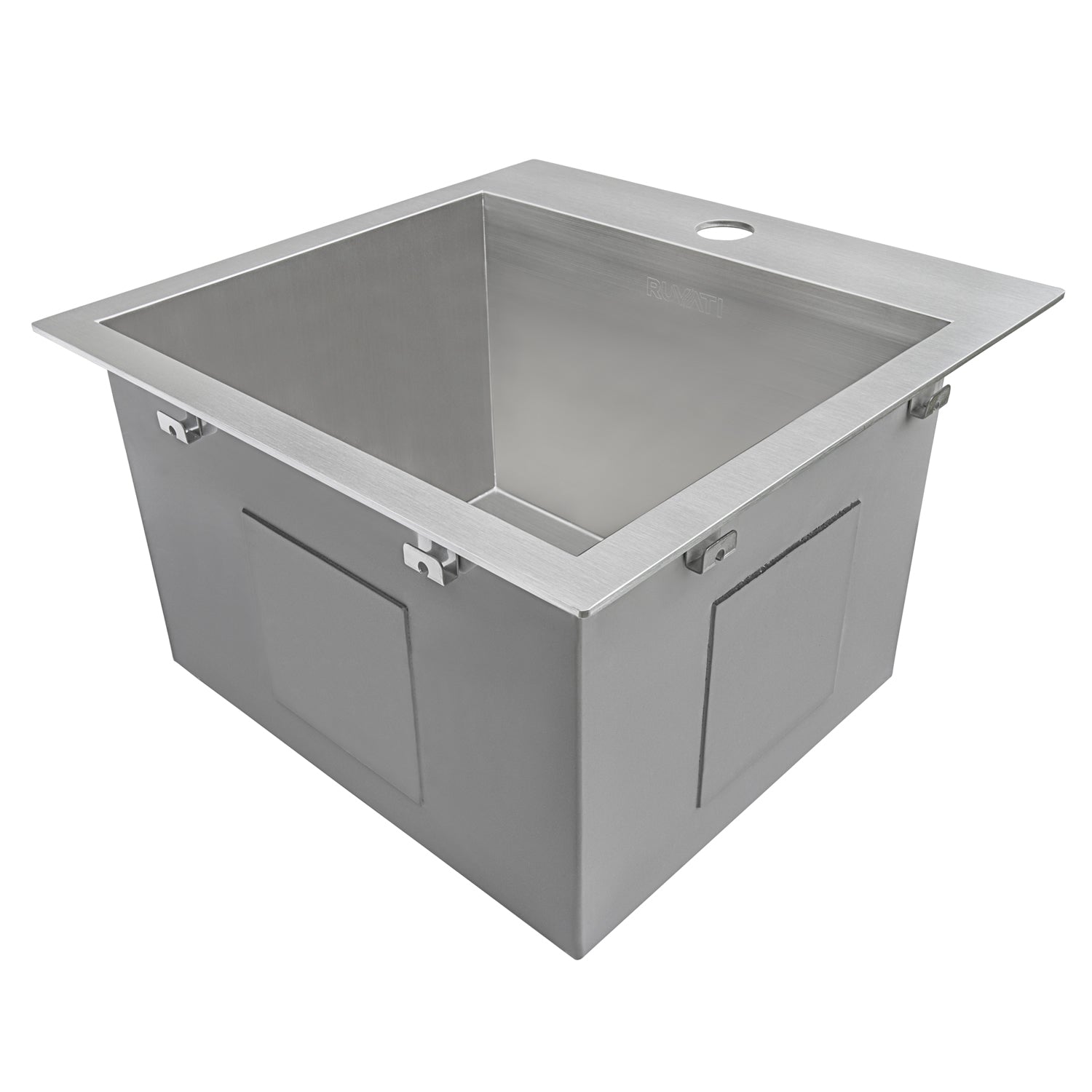 Alternate Image for Ruvati Tirana 15" Square Stainless Steel Bar/Prep Sink, 16 Gauge, RVH8115