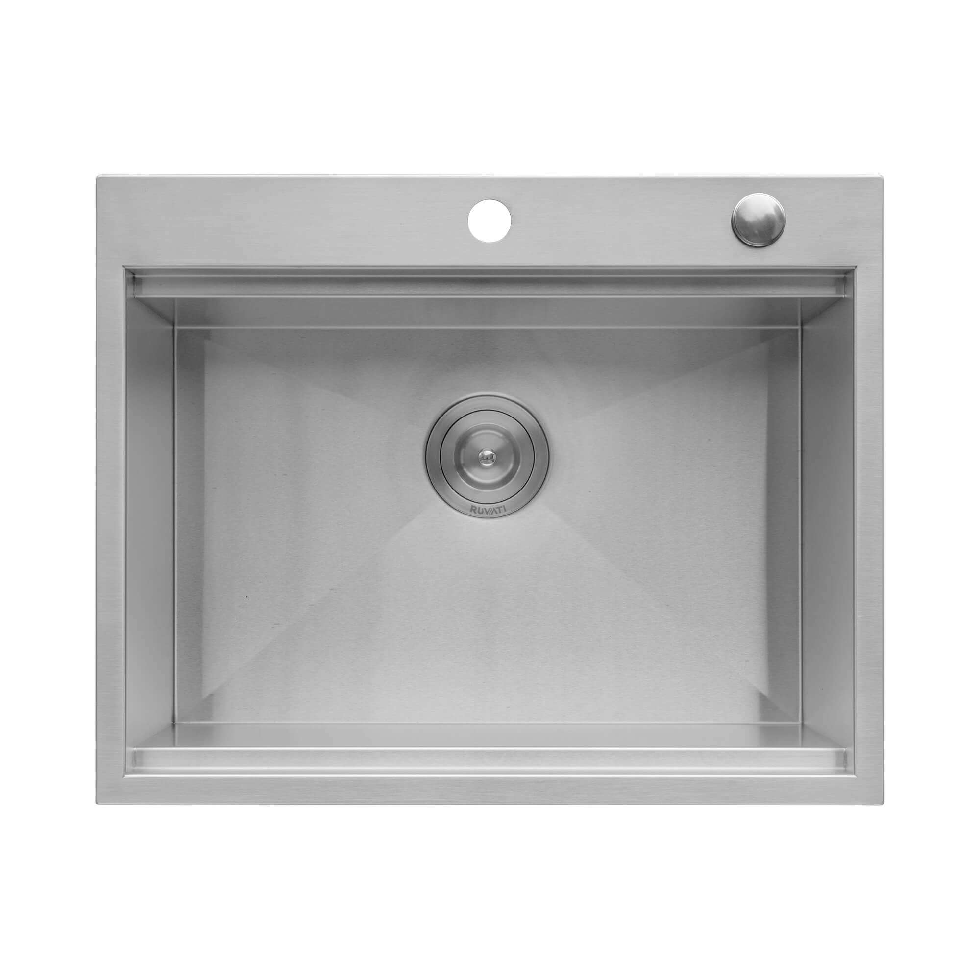 Alternate Image for Ruvati Vino 25 x 20 inch RV Workstation Drop-in Topmount Bar Prep Kitchen Sink 16 Gauge Stainless Steel, 16, RVH8205
