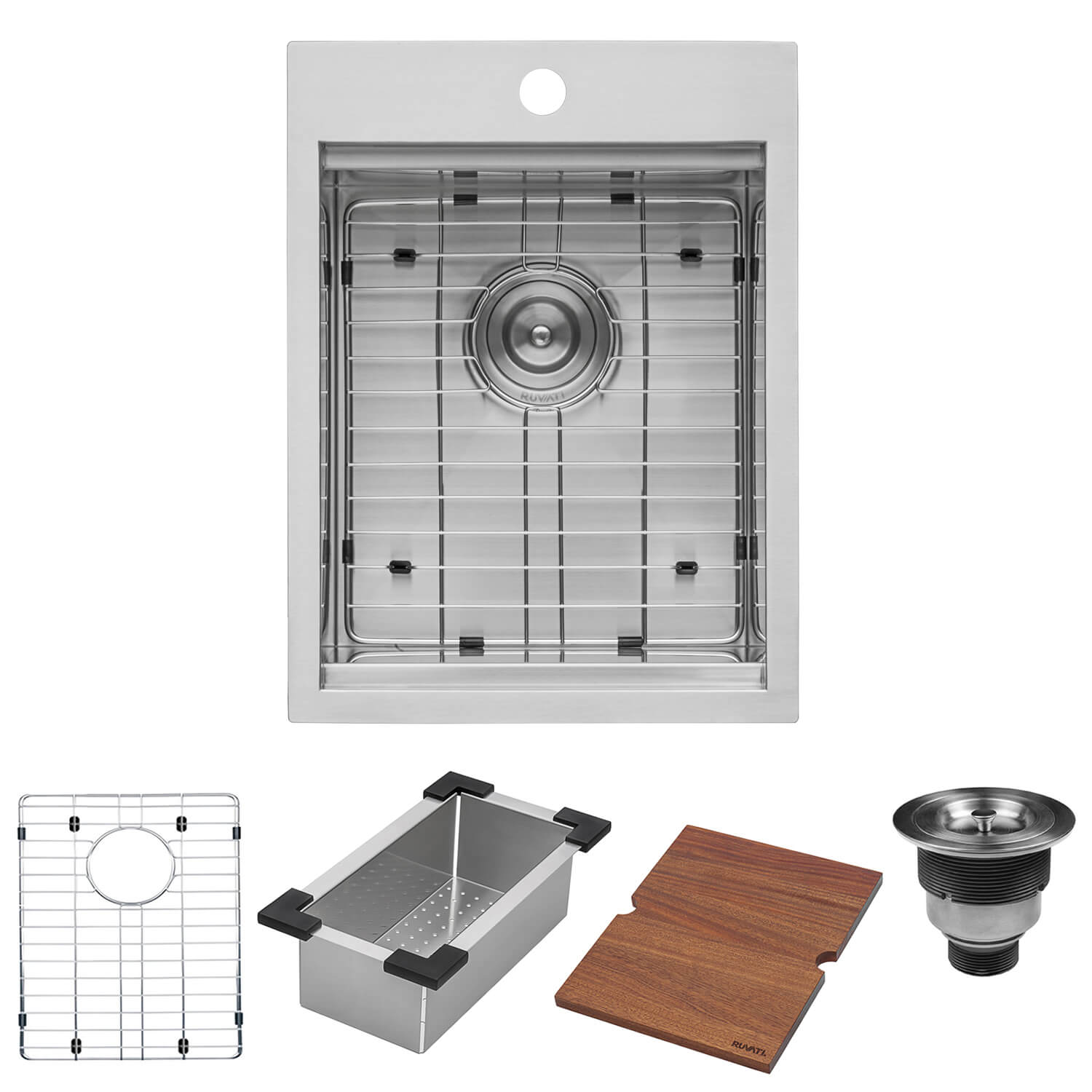 Alternate Image for Ruvati Vino 15" Rectangle Stainless Steel Workstation Bar/Prep Sink, 16 Gauge, RVH8210