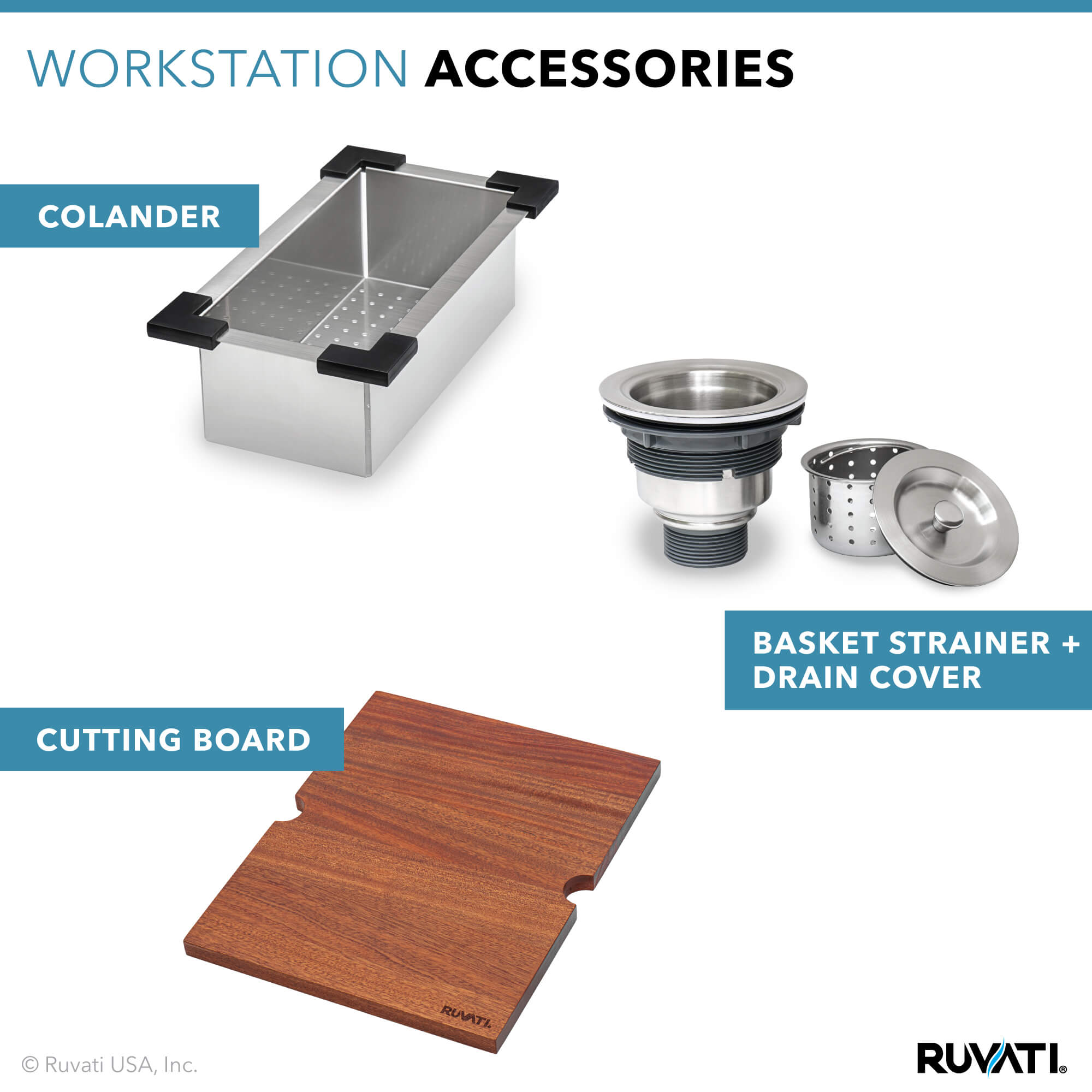Alternate Image for Ruvati Vino 15" Rectangle Stainless Steel Workstation Bar/Prep Sink, 16 Gauge, RVH8210