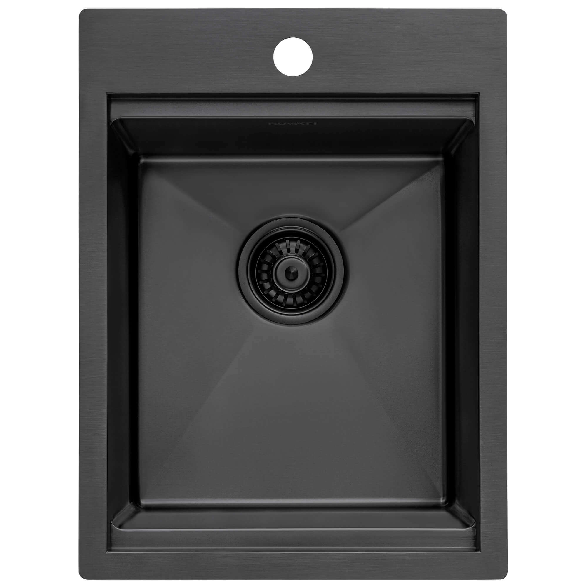 Alternate Image for Ruvati Giana 15 x 20 inch Gunmetal Black Stainless Steel Workstation Wet Bar Sink Drop-in Topmount, 16, RVH8210BL