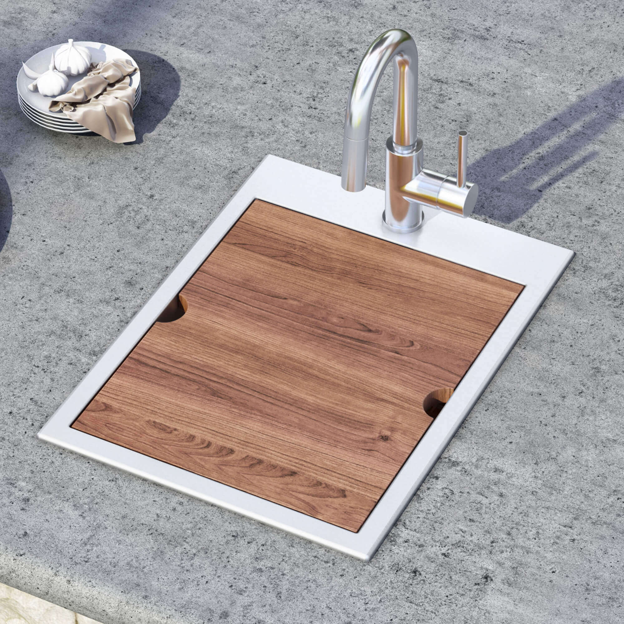 Alternate Image for Ruvati Vino 15" Rectangle Stainless Steel Workstation Bar/Prep Sink, 16 Gauge, RVH8210