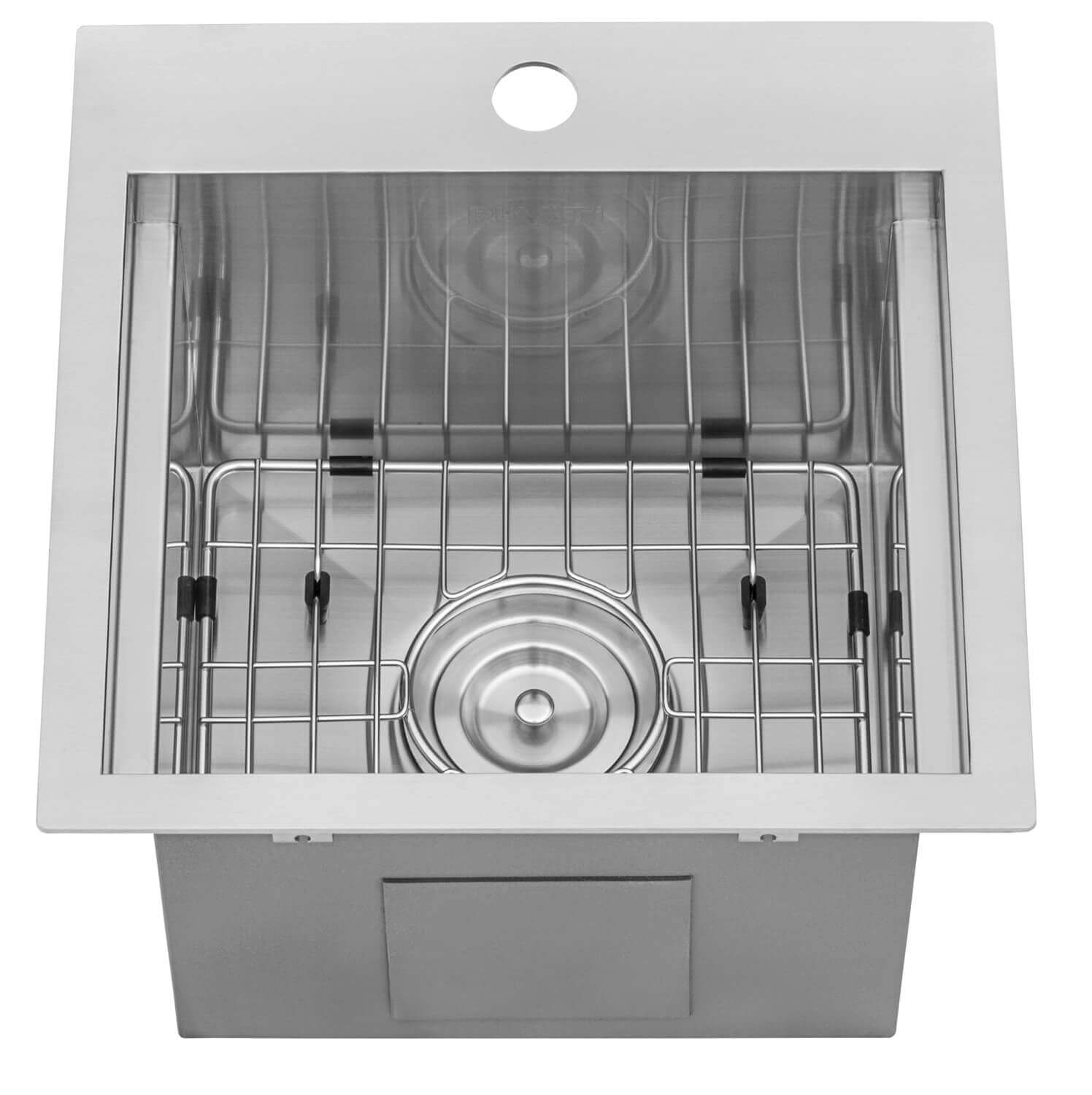 Alternate Image for Ruvati Vino 15" Square Stainless Steel Workstation Bar/Prep Sink, 16 Gauge, RVH8215
