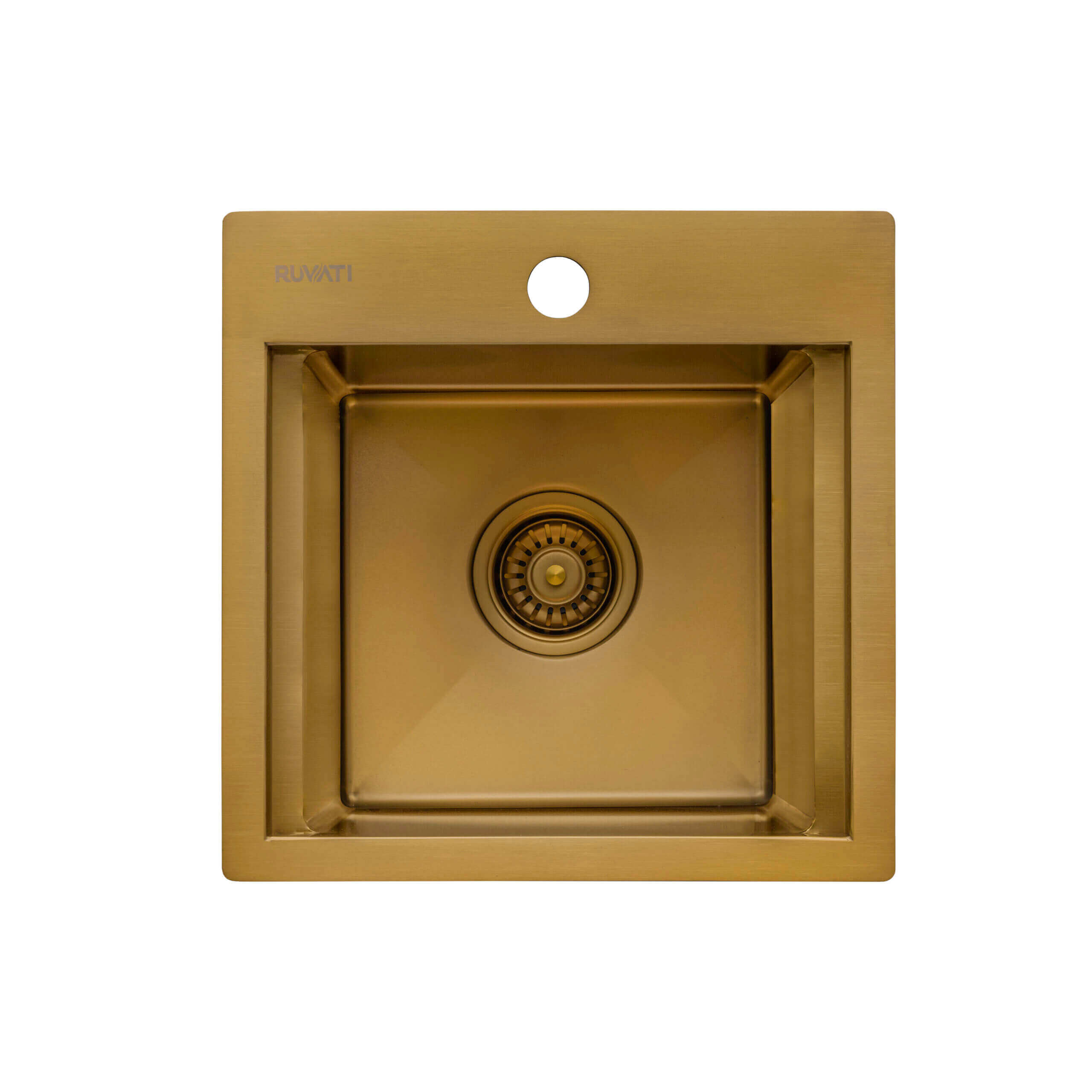 Alternate Image for Ruvati Giana 15 inch Polished Brass Matte Gold Stainless Steel Workstation Wet Bar Sink Drop-in Topmount, 16, Matte Gold Satin Brass, RVH8215GG
