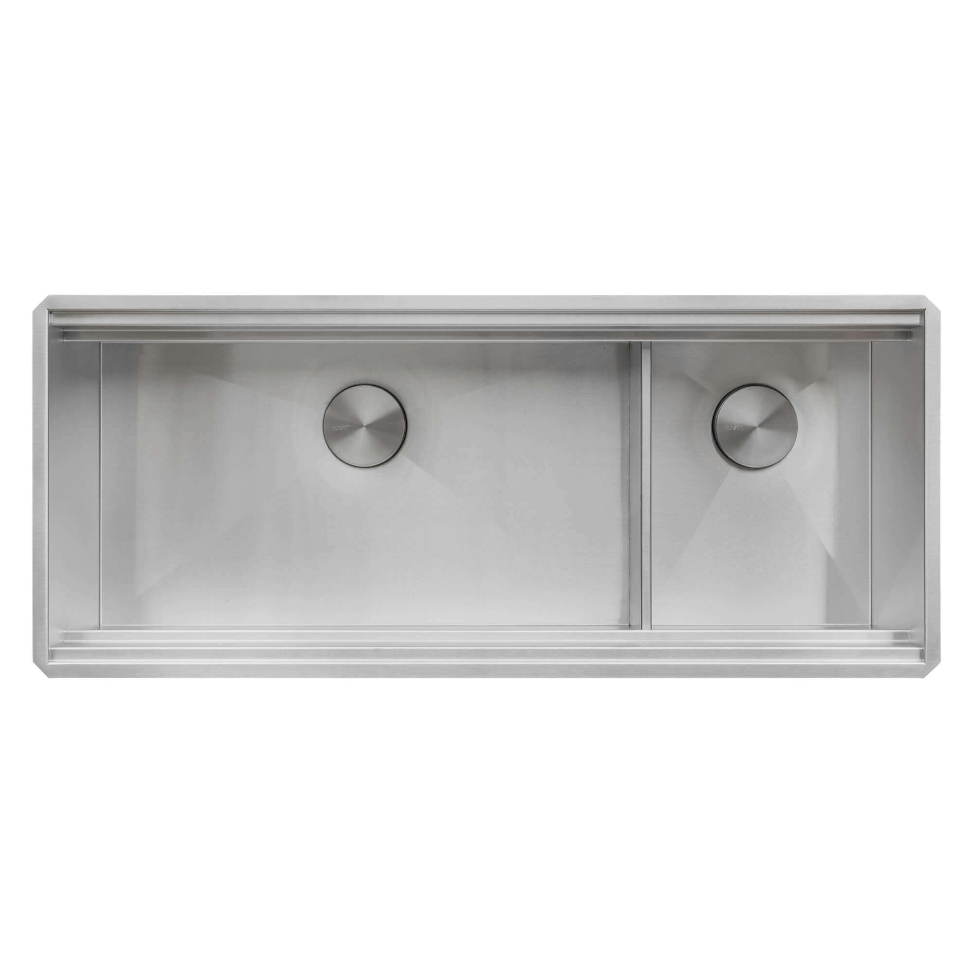 Alternate Image for Ruvati Dual-Tier 45-inch Double Bowl Workstation Two-Tiered Ledge Kitchen Sink Undermount 16 Gauge Stainless Steel, RVH8253