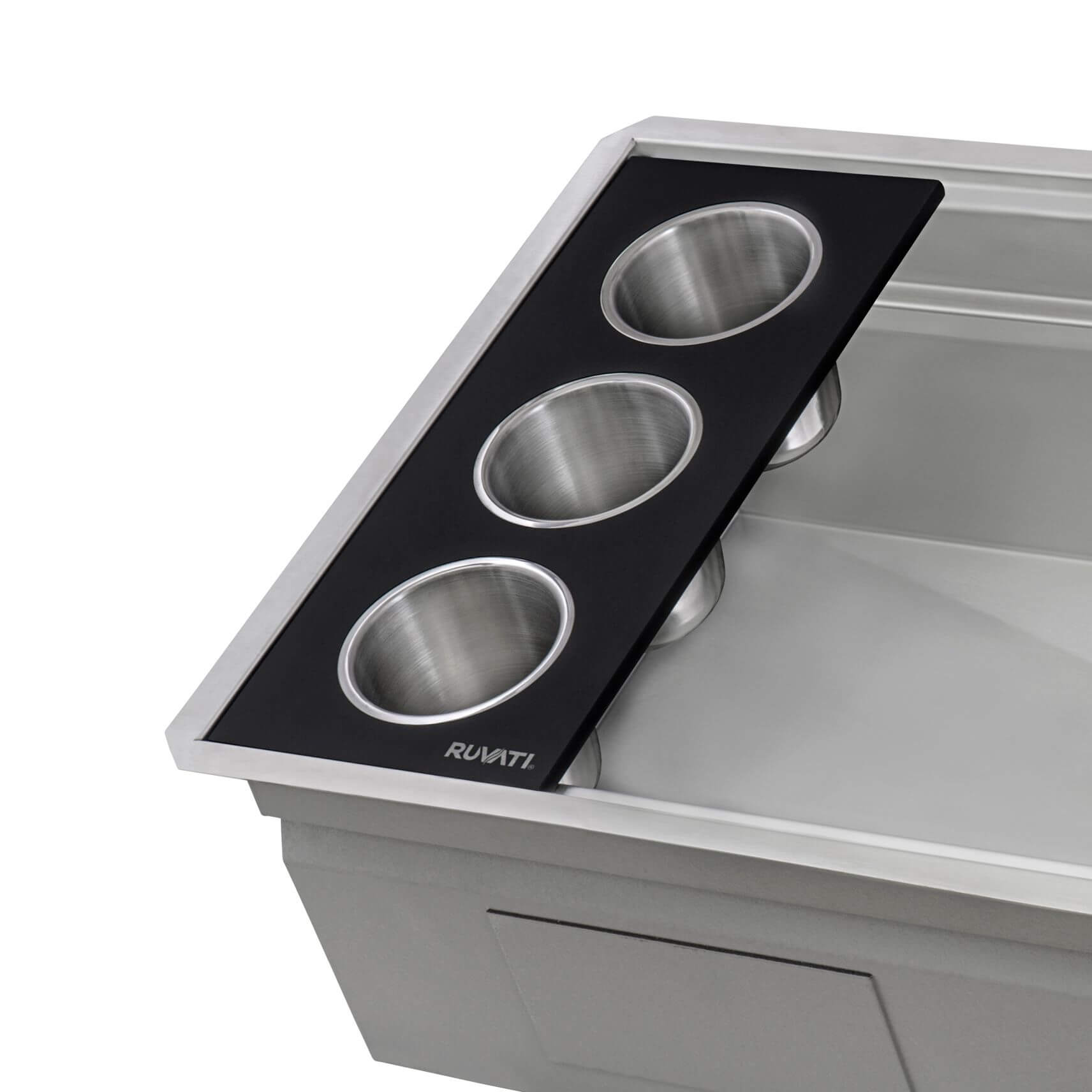 Ruvati Dual Tier Nova 33" Undermount Stainless Steel Workstation Kitchen Sink, 60/40 Double Bowl, RVH8254 Product Image