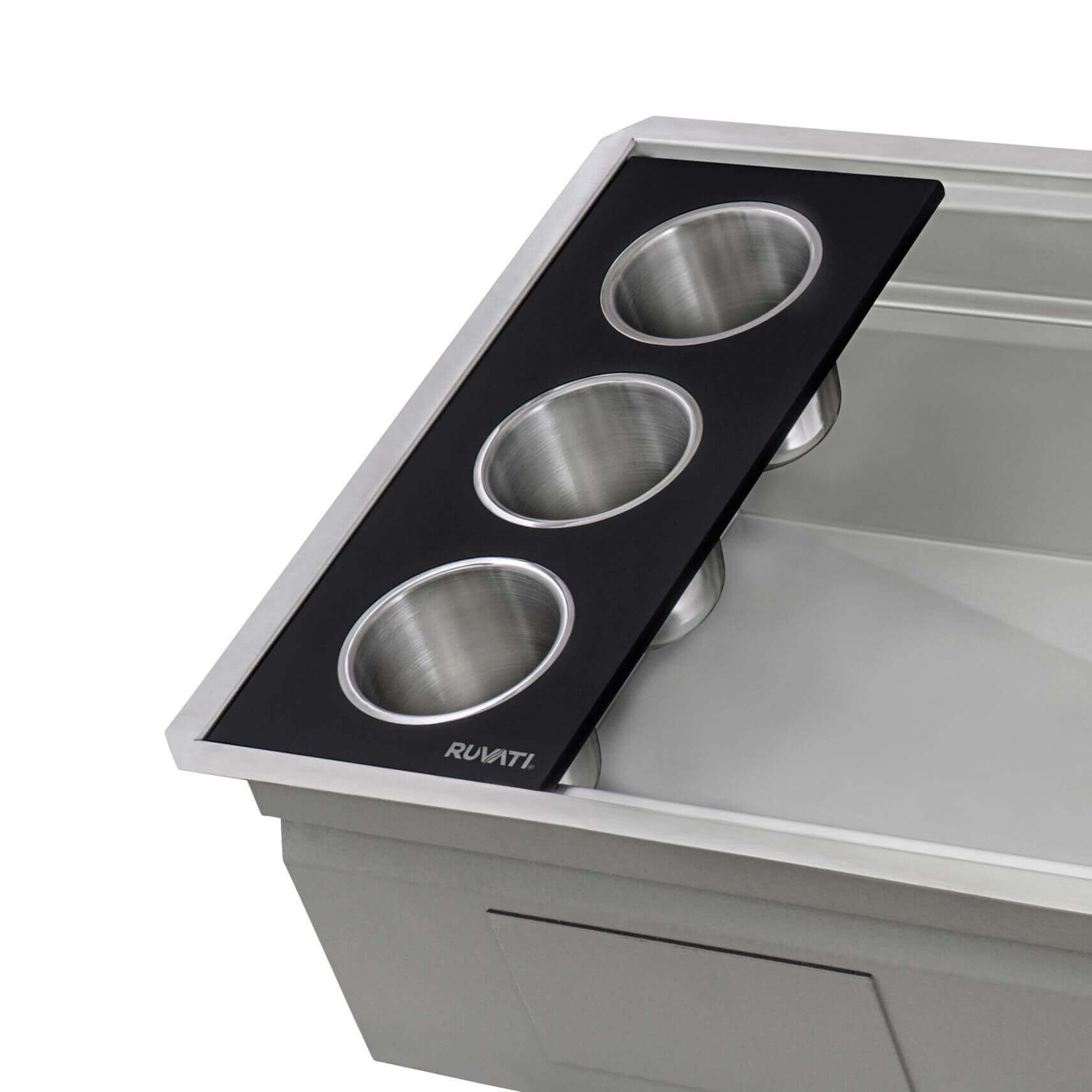 Ruvati Dual Tier Nova 33" Undermount Stainless Steel Workstation Kitchen Sink, 60/40 Double Bowl, RVH8254 Product Image