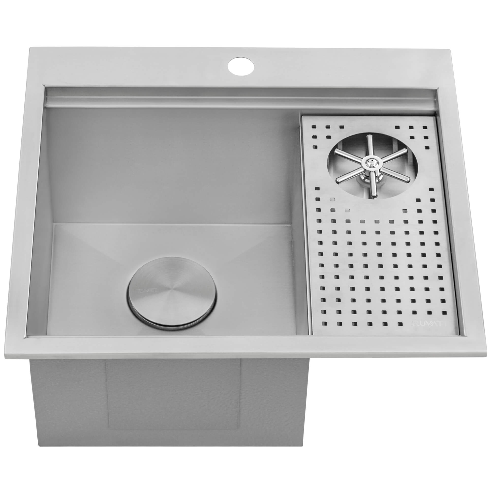 Alternate Image for Ruvati Glass Rinser and Sink Combo 22 inch Workstation for Wet Bar Bottle Washer Drop in Topmount, RVH8262ST