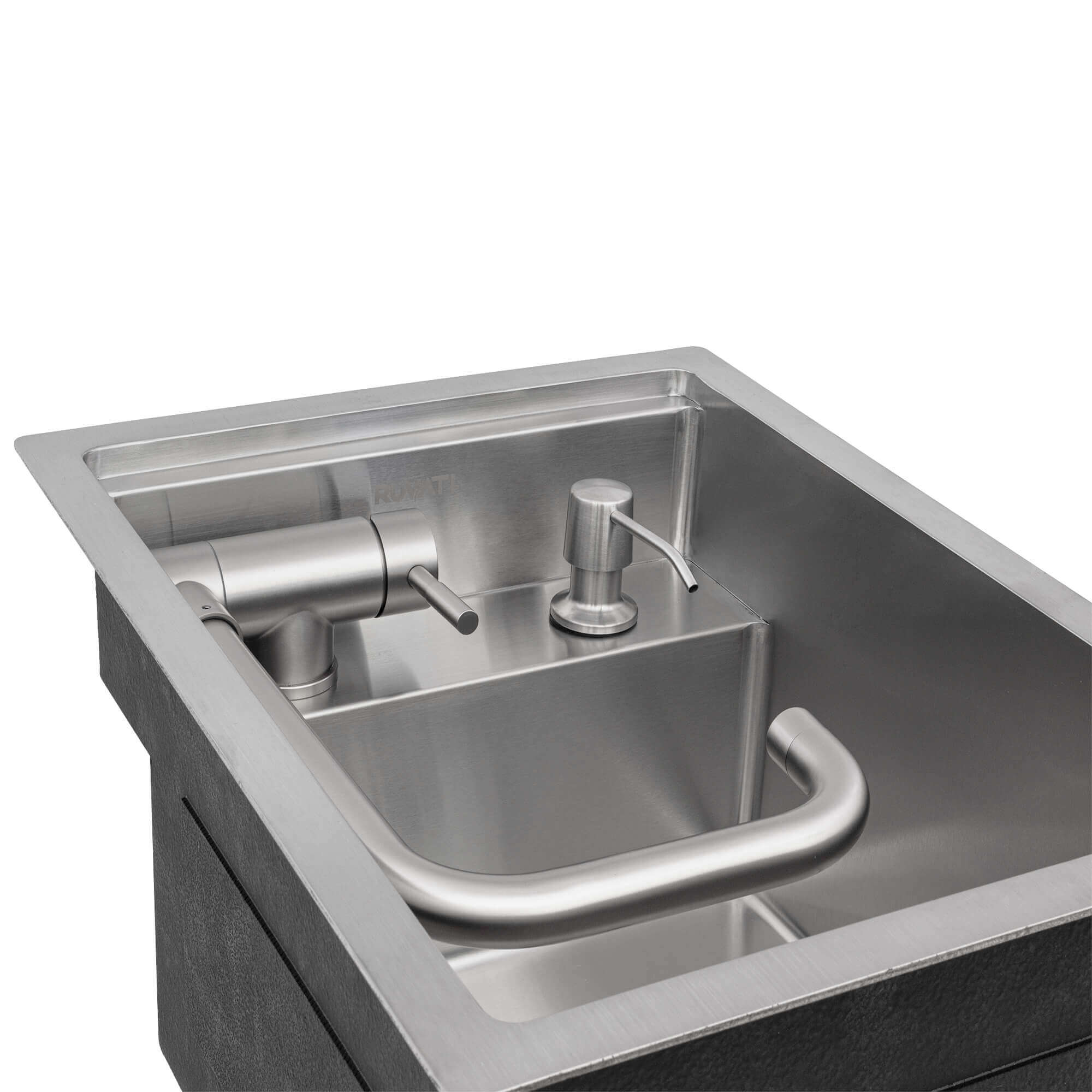 Alternate Image for Ruvati Vienna 15" x 20" Stainless Steel RV Sink With Concealed Faucet and Soap DIspenser, 16, RVH8272ST
