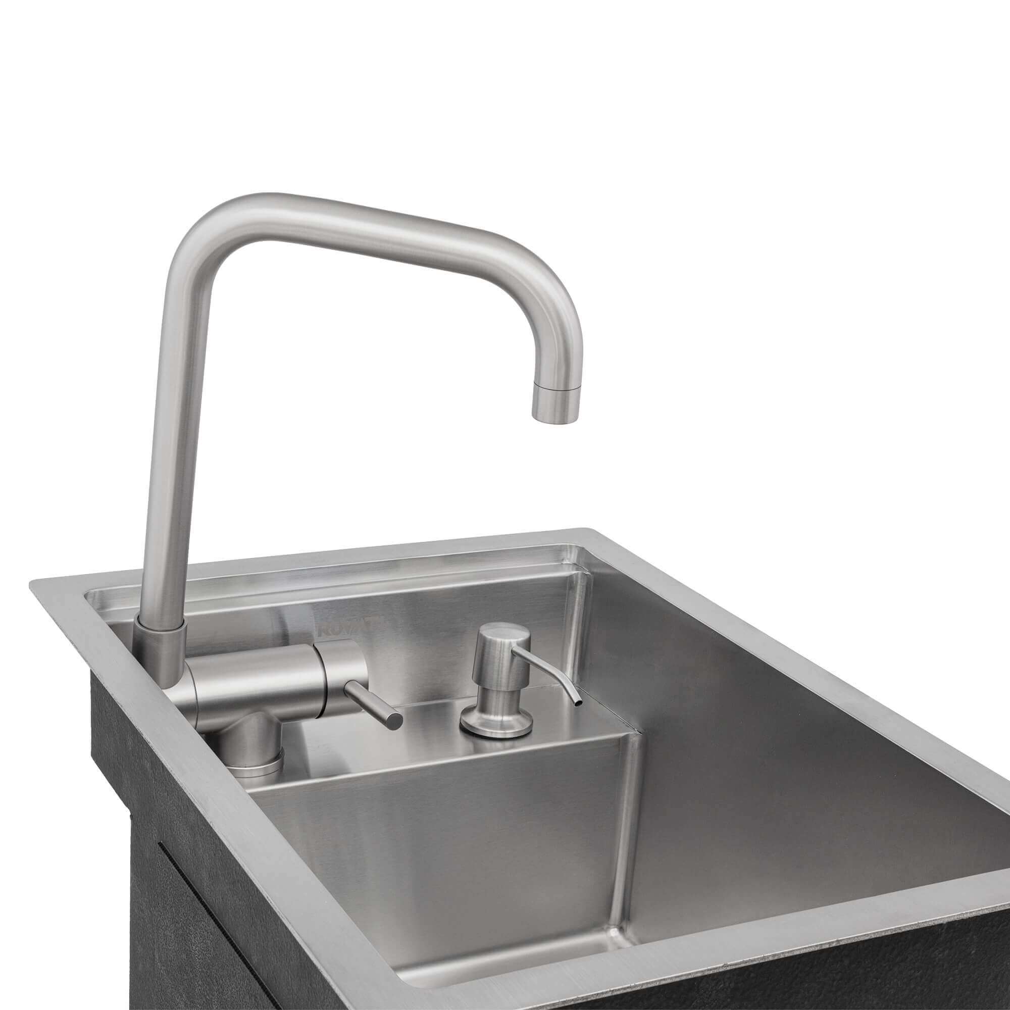 Alternate Image for Ruvati Vienna 15" x 20" Stainless Steel RV Sink With Concealed Faucet and Soap DIspenser, 16, RVH8272ST