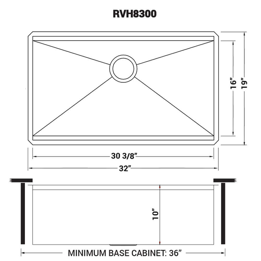 Alternate Image for Ruvati Roma 32" Undermount Stainless Steel Workstation Kitchen Sink, 16 Gauge, RVH8300