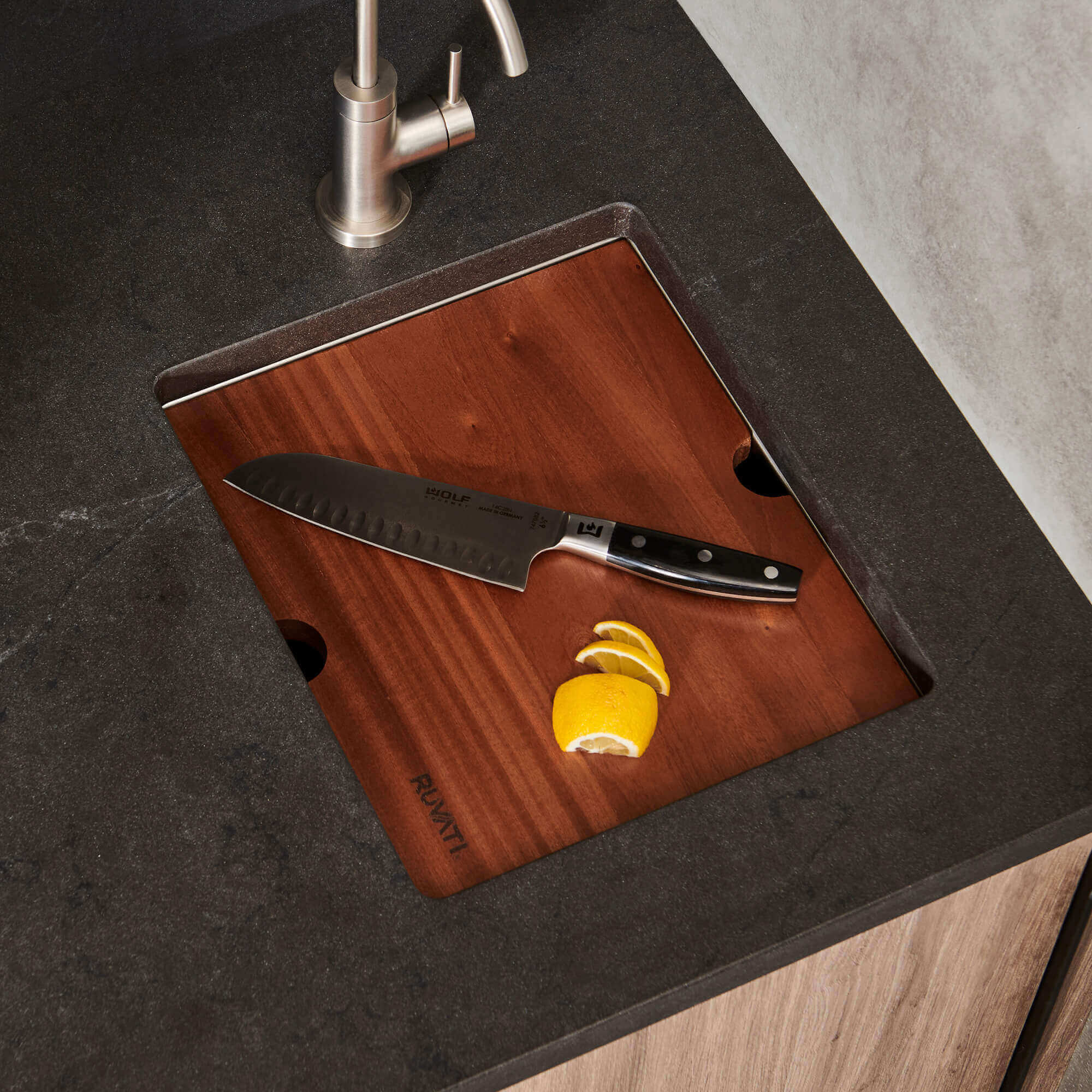 Alternate Image for Ruvati Roma 15" Undermount Rectangle Stainless Steel Workstation Bar/Prep Sink, 16 Gauge, RVH8304