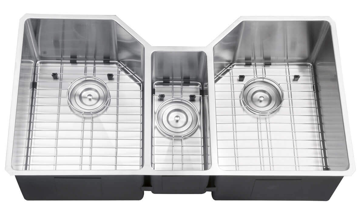 Alternate Image for Ruvati Gravena 35" Undermount Stainless Steel Kitchen Sink, 40/20/40 Triple Bowl, 16 Gauge, RVH8500