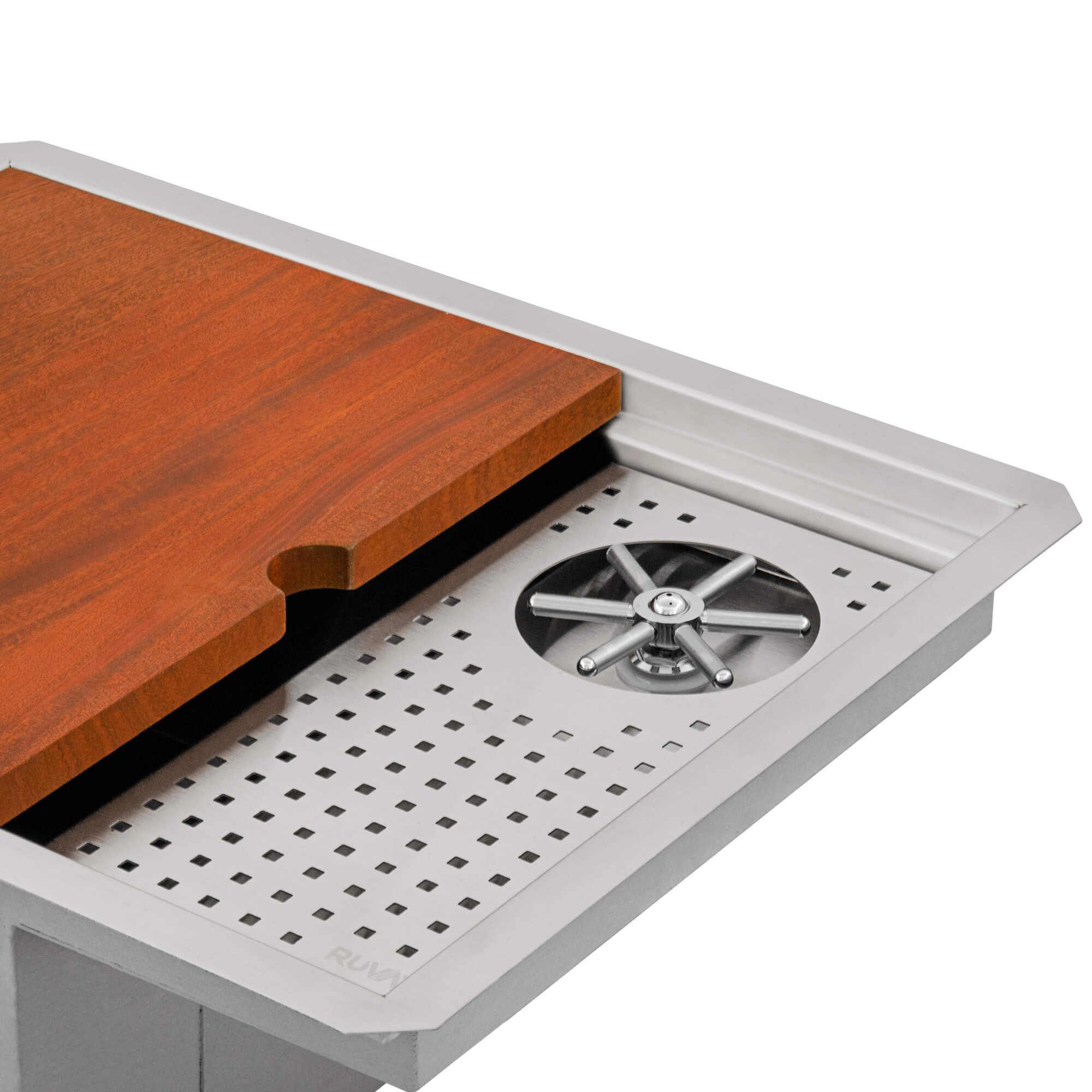 Alternate Image for Ruvati Glass Rinser and Sink Combo 22 inch Workstation for Wet Bar Bottle Washer Undermount, RVH8542ST