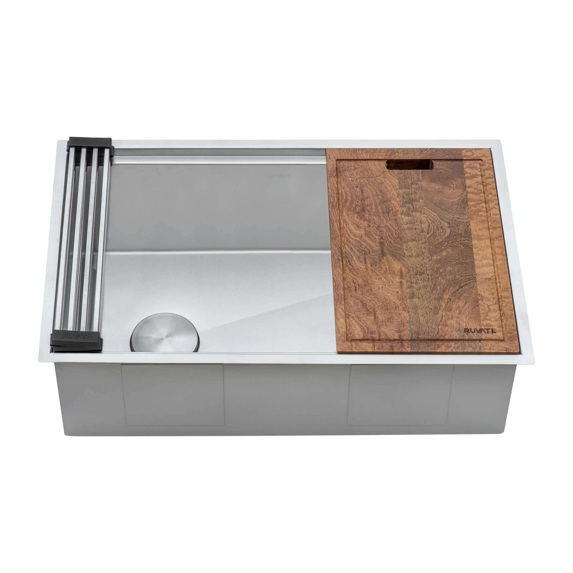 Alternate Image for Ruvati Veniso 30" Slope Bottom Offset Drain Undermount Stainless Steel Workstation Kitchen Sink, 16 Gauge, RVH8582