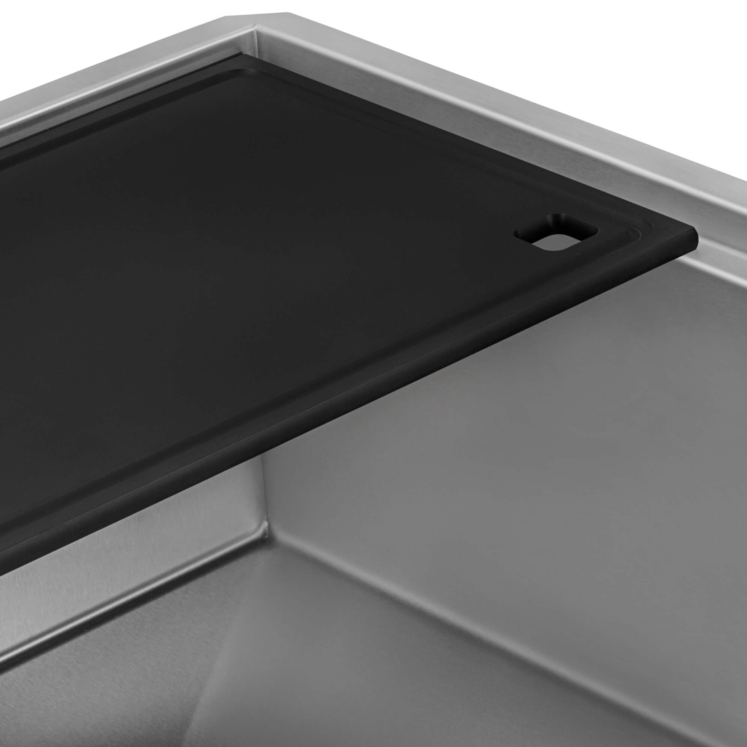 Alternate Image for Ruvati Veniso Nova 33" Slope Bottom Offset Drain Undermount Stainless Steel Workstation Kitchen Sink, 16 Gauge, RVH8597