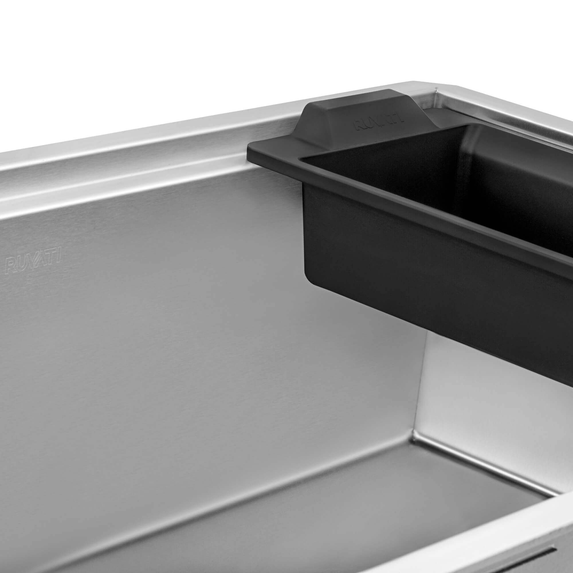 Alternate Image for Ruvati Veniso Nova 33" Slope Bottom Offset Drain Undermount Stainless Steel Workstation Kitchen Sink, 16 Gauge, RVH8597