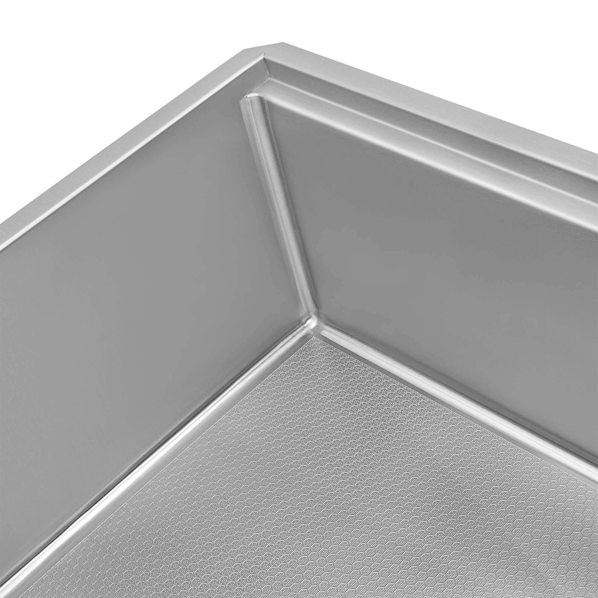 Alternate Image for Ruvati Roma Hex Hex Bottom 33-inch Workstation Scratch Resistant Embossed Texture Kitchen Sink Stainless Steel, 16, RVH8633
