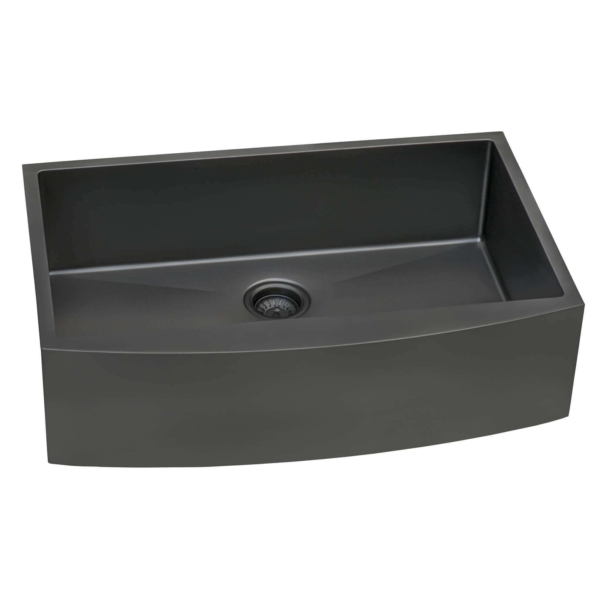 Alternate Image for Ruvati Terraza 30" Stainless Steel Apron-front Farmhouse Sink, Gunmetal Matte Black, 16 Gauge, RVH9660BL