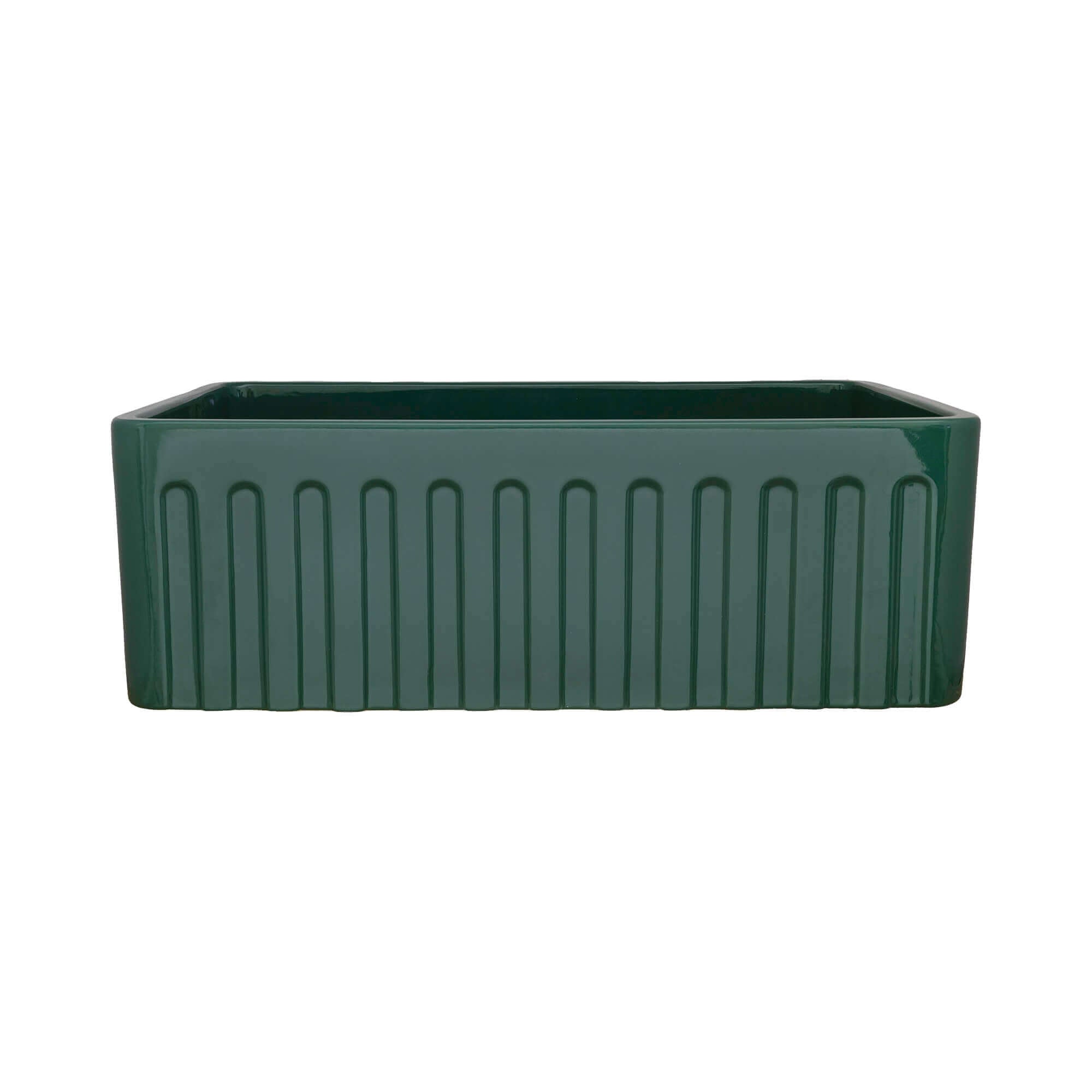 Alternative View of Ruvati Fiamma 30 x 20 inch Fireclay Reversible Farmhouse Apron-Front Kitchen Sink Single Bowl, Emerald Green, RVL2100EG