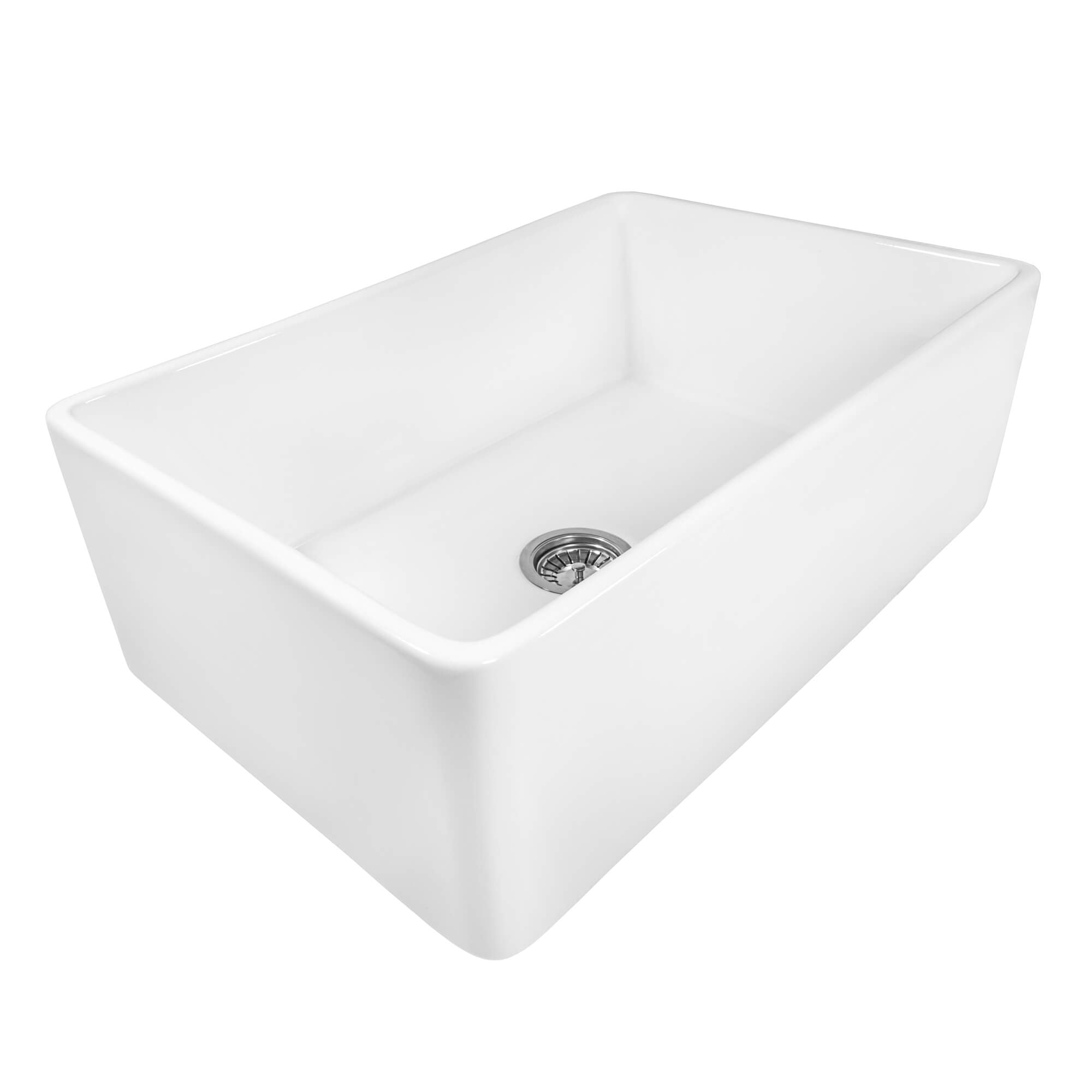 Alternate Image for Ruvati Fiamma 30" Reversible Fireclay Apron-front Farmhouse Sink, White, RVL2100WH