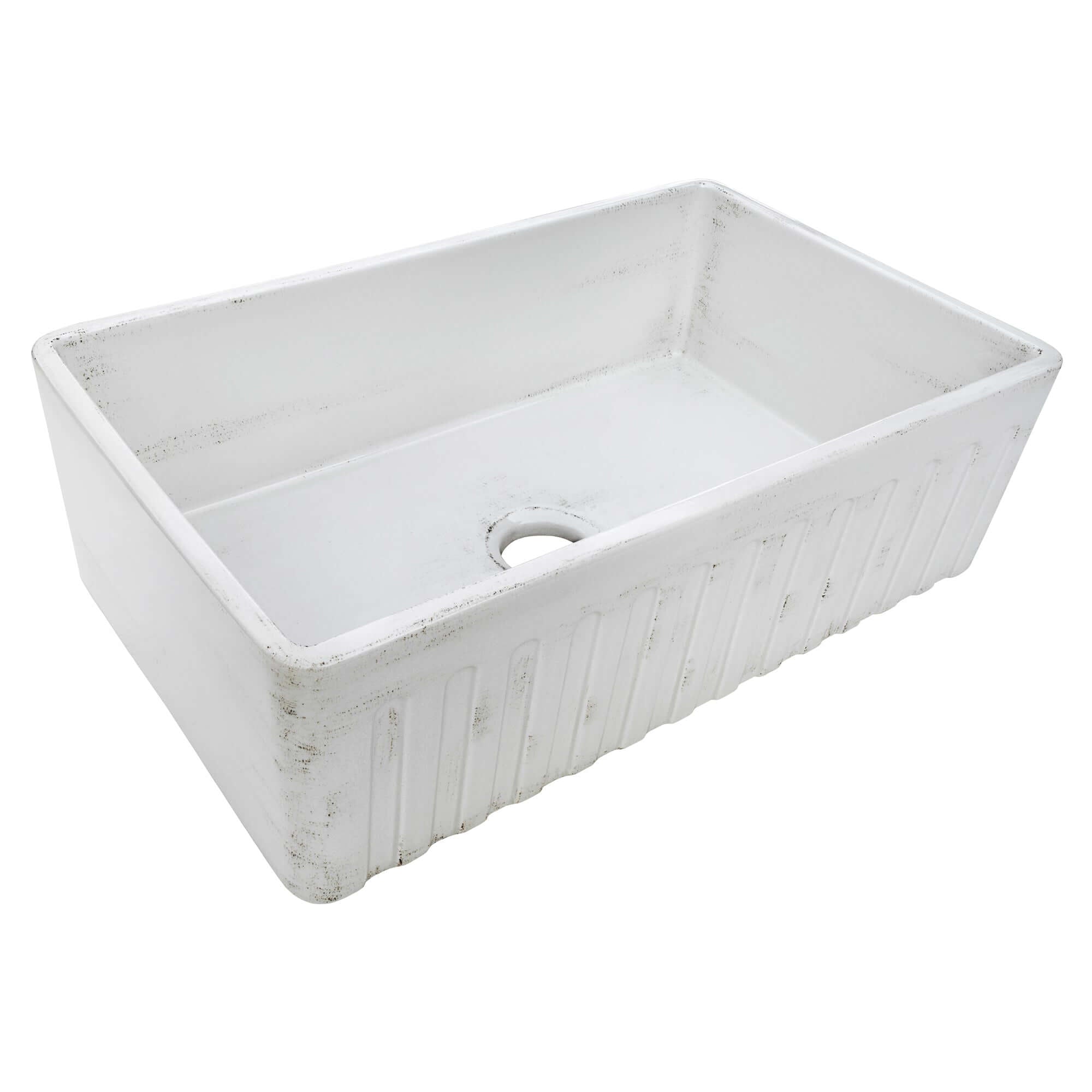 Alternate Image for Ruvati Fiamma 33" Reversible Fireclay Apron-front Farmhouse Sink, Distressed White, RVL2300SW