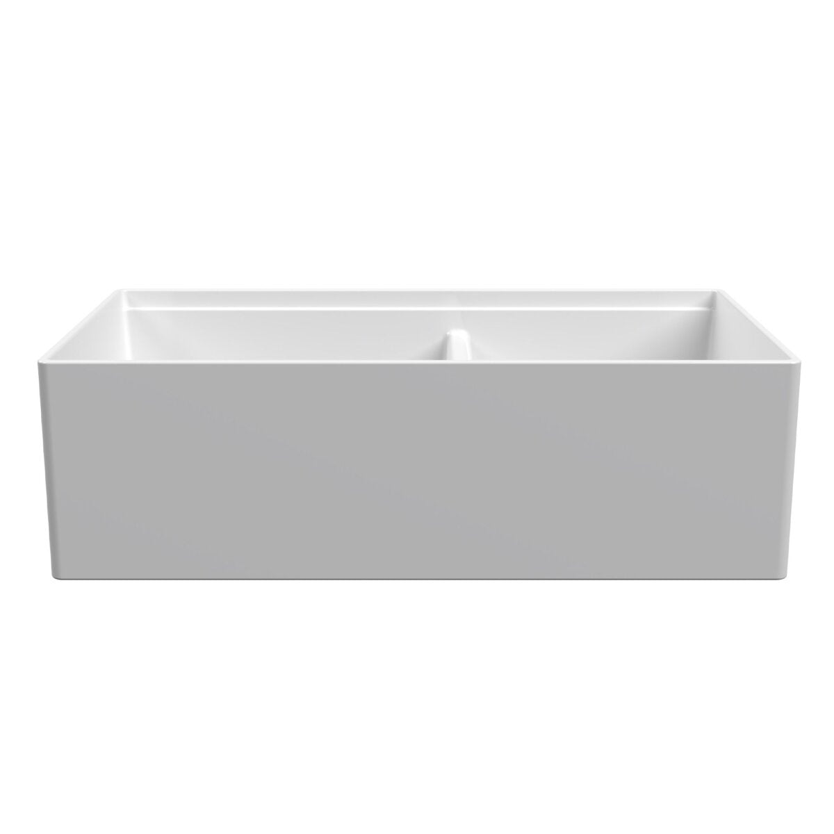Ruvati Fiore 33" Fireclay Workstation Farmhouse Sink, 60/40 Double Bowl, White, RVL2382WH