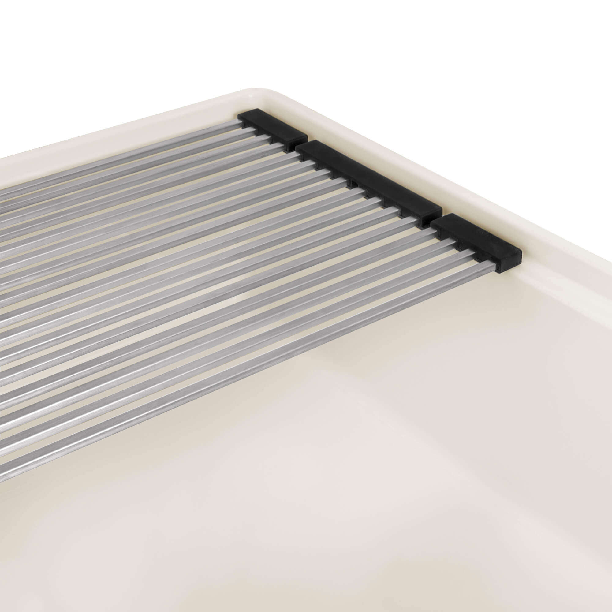 Alternate Image for Ruvati Fiore 33 inch Fireclay Workstation Farmhouse Kitchen Sink Apron Front Single Bowl Biscuit Sand, RVL2387BS