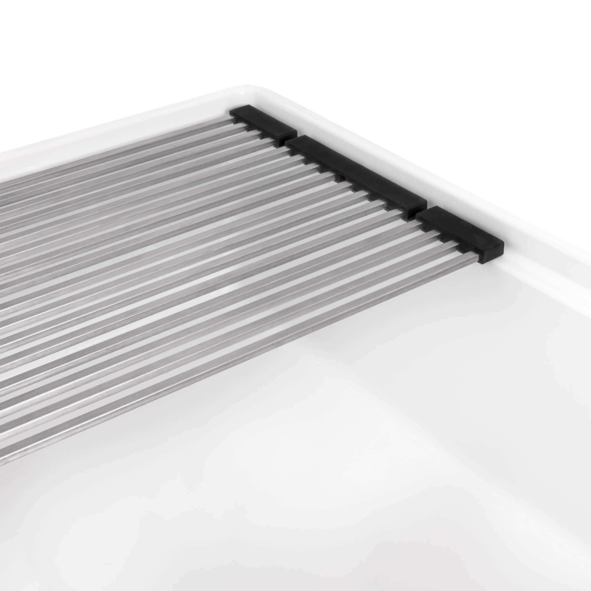 Alternate Image for Ruvati Fiore 33" Fireclay Workstation Apron-front Farmhouse Sink, RVL2387WH