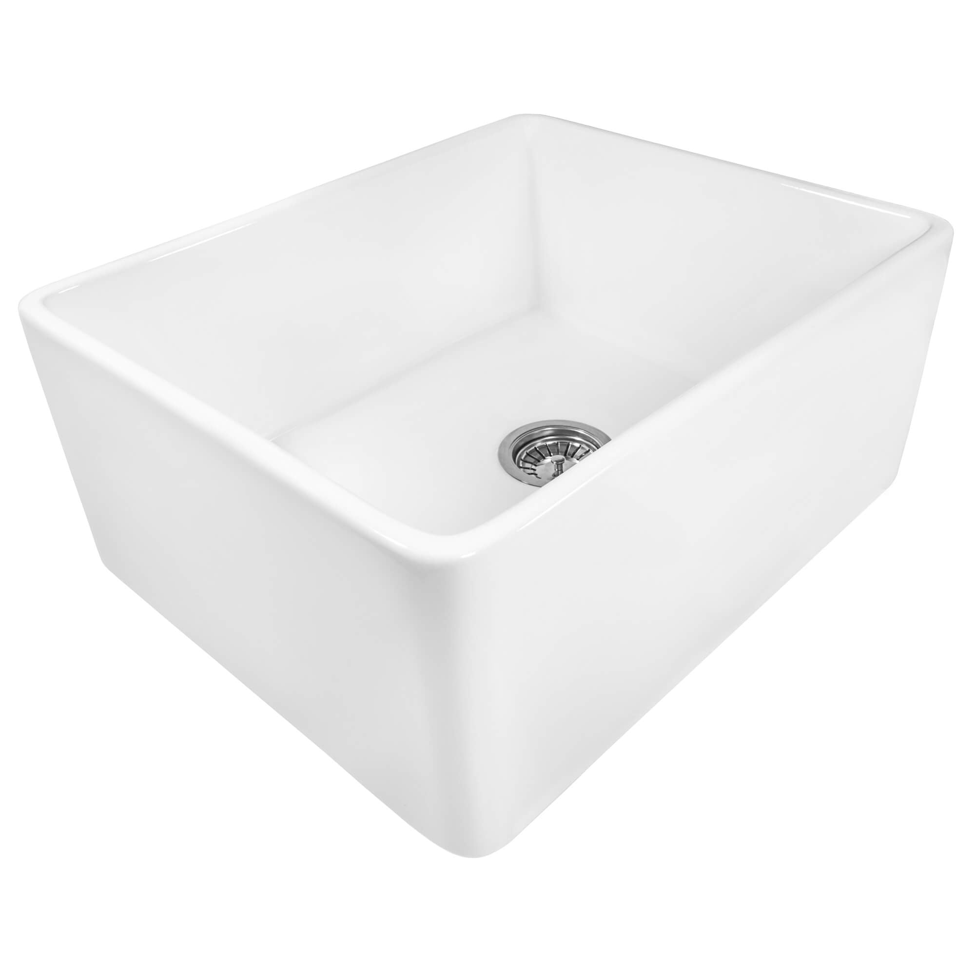 Alternate Image for Ruvati 23-inch Fireclay Farmhouse Kitchen Laundry Utility Sink Single Bowl - White, RVL2468WH